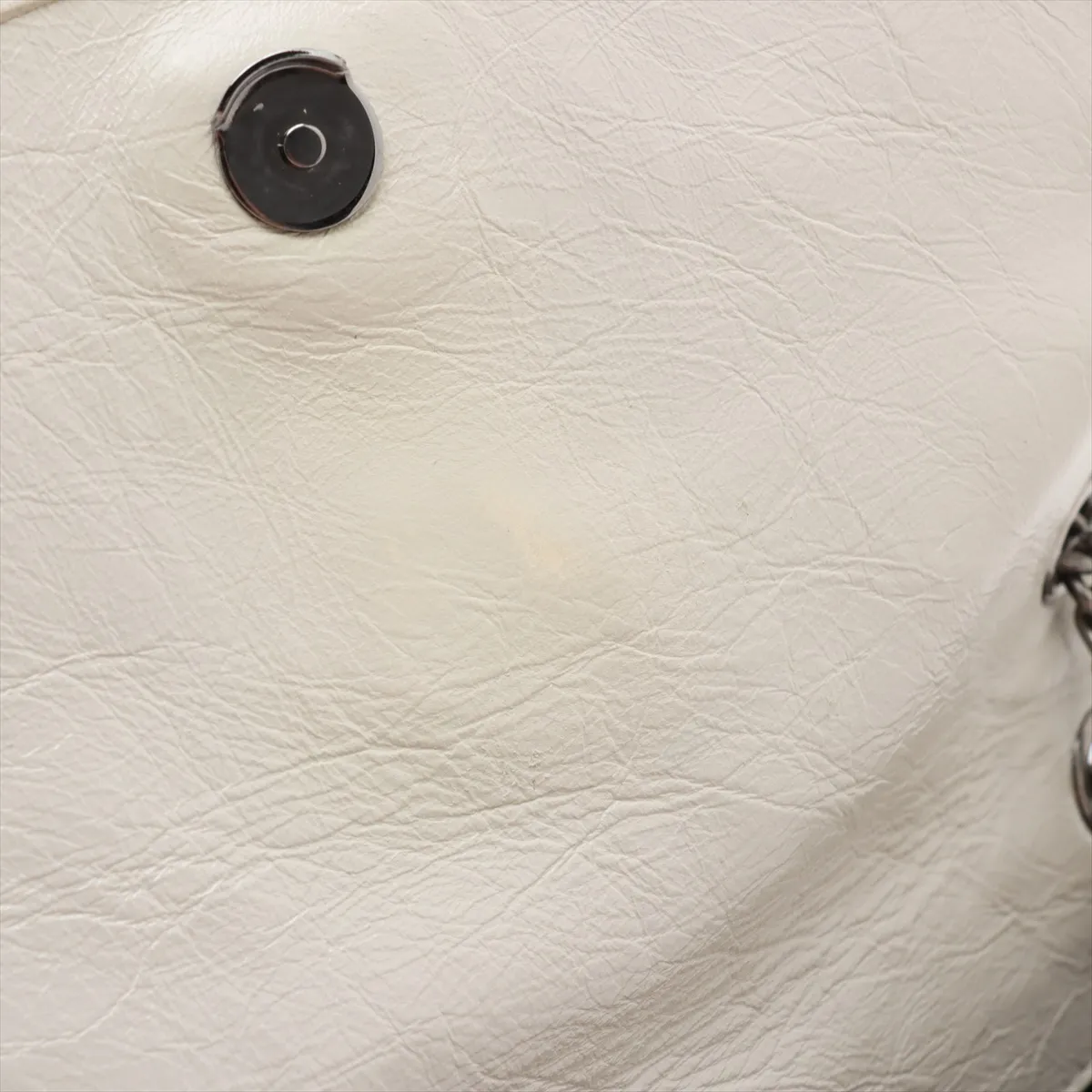 Niki Leather Chain Shoulder Bag, White, 633158 — view 12