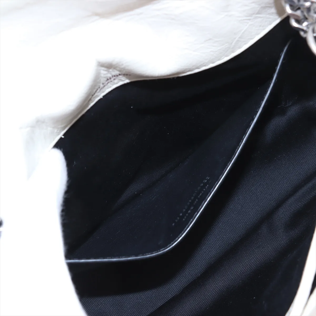 Niki Leather Chain Shoulder Bag, White, 633158 — view 8
