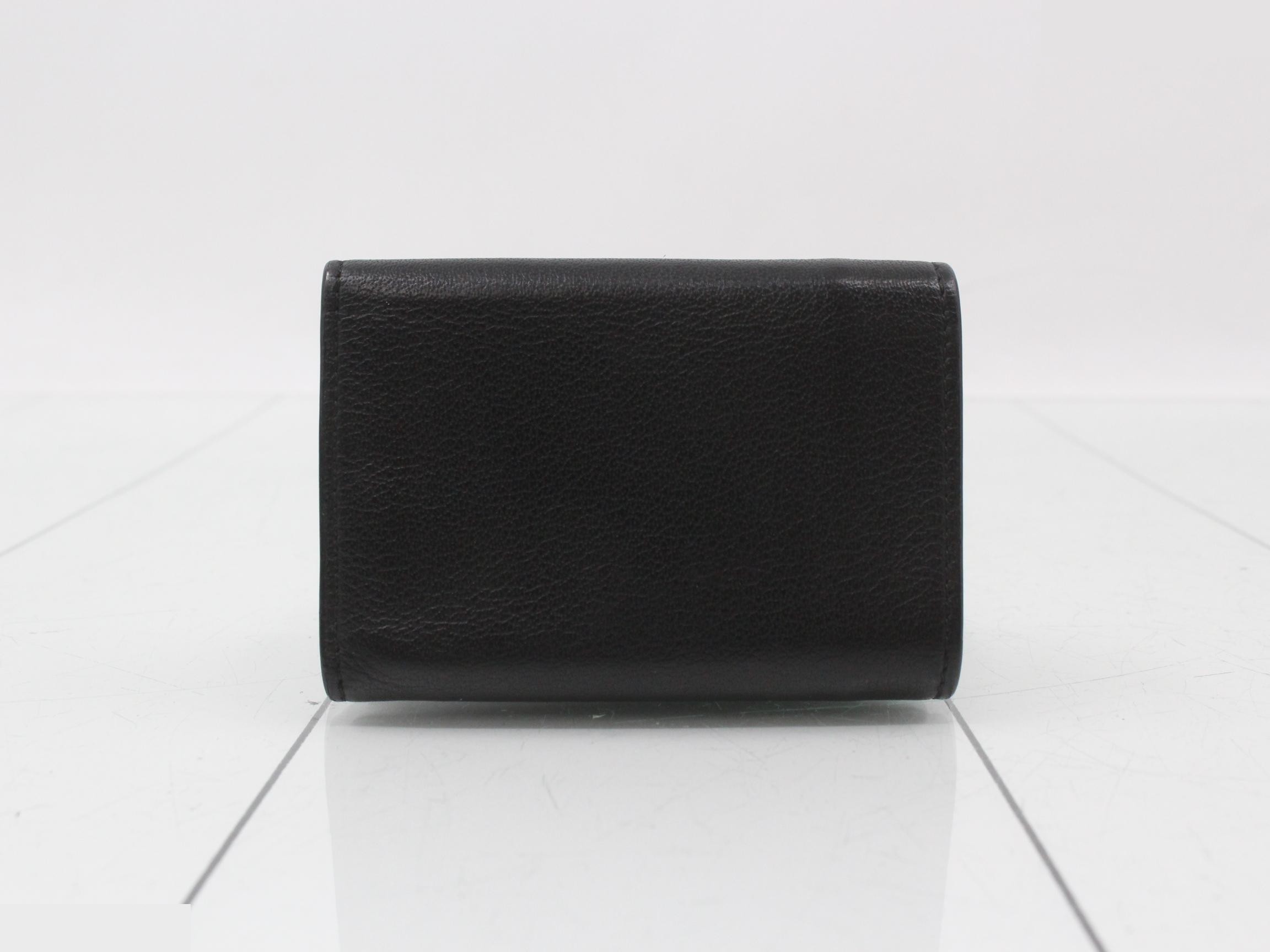 Paper Leather Tri-fold Wallet, Black — view 2