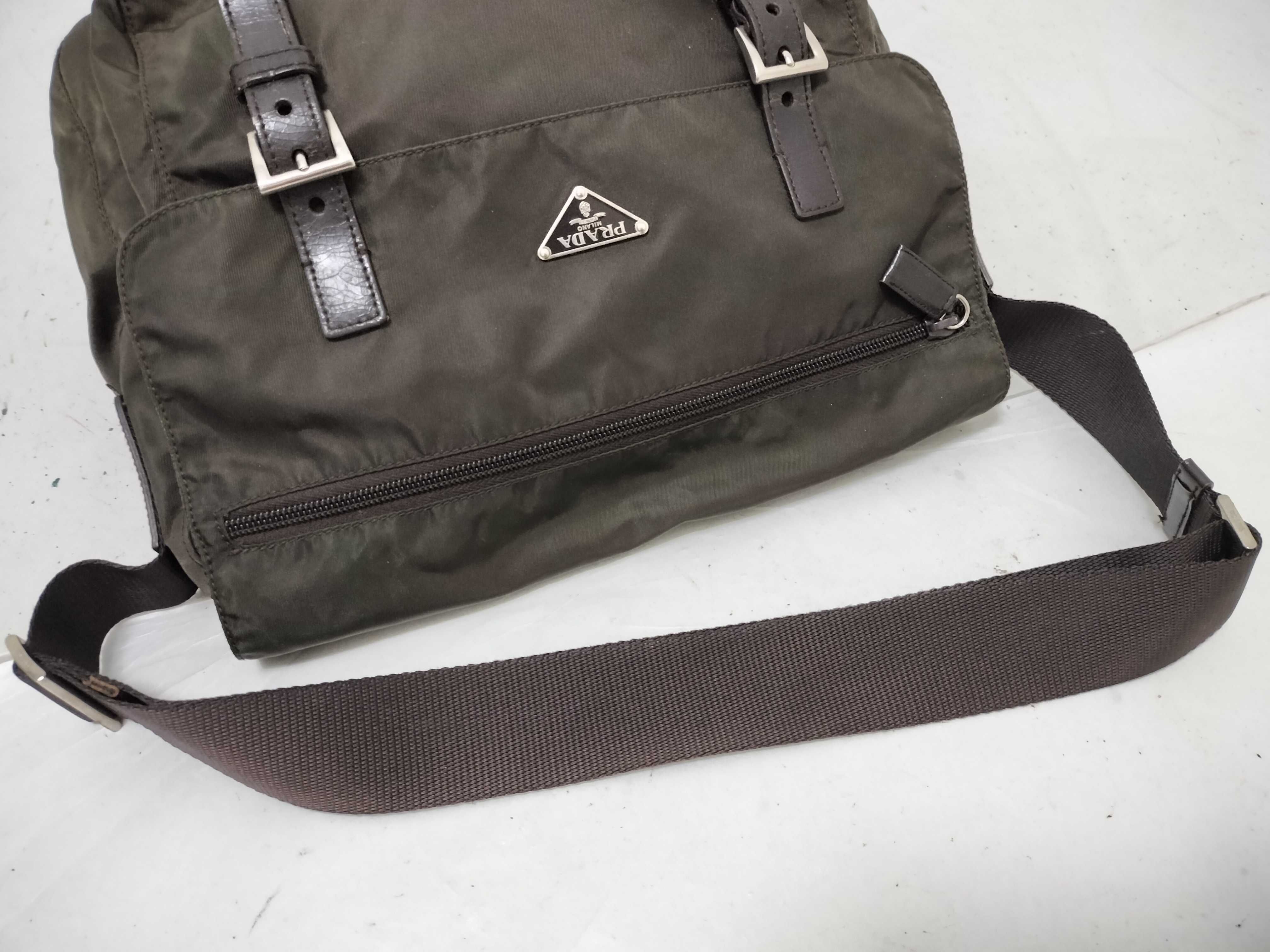 Nylon Shoulder Bag, Messenger Bag, Khaki Nylon Shoulder Bag — view 3