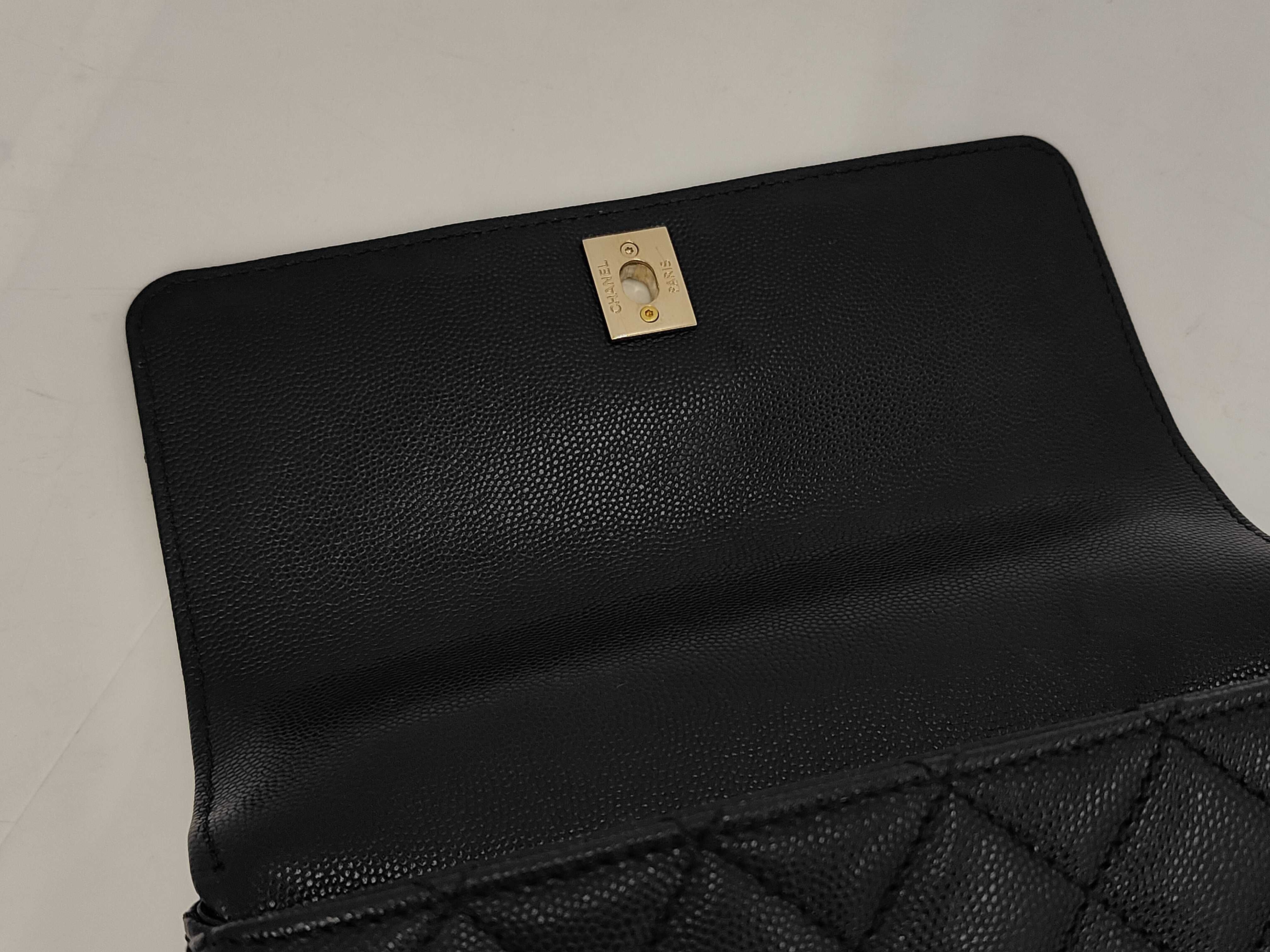 Coco Handle XS 24 Caviar Skin Gold Hardware 2-way Handbag Chain Shoulder Bag Serial Number Plate Black Handbag — view 11
