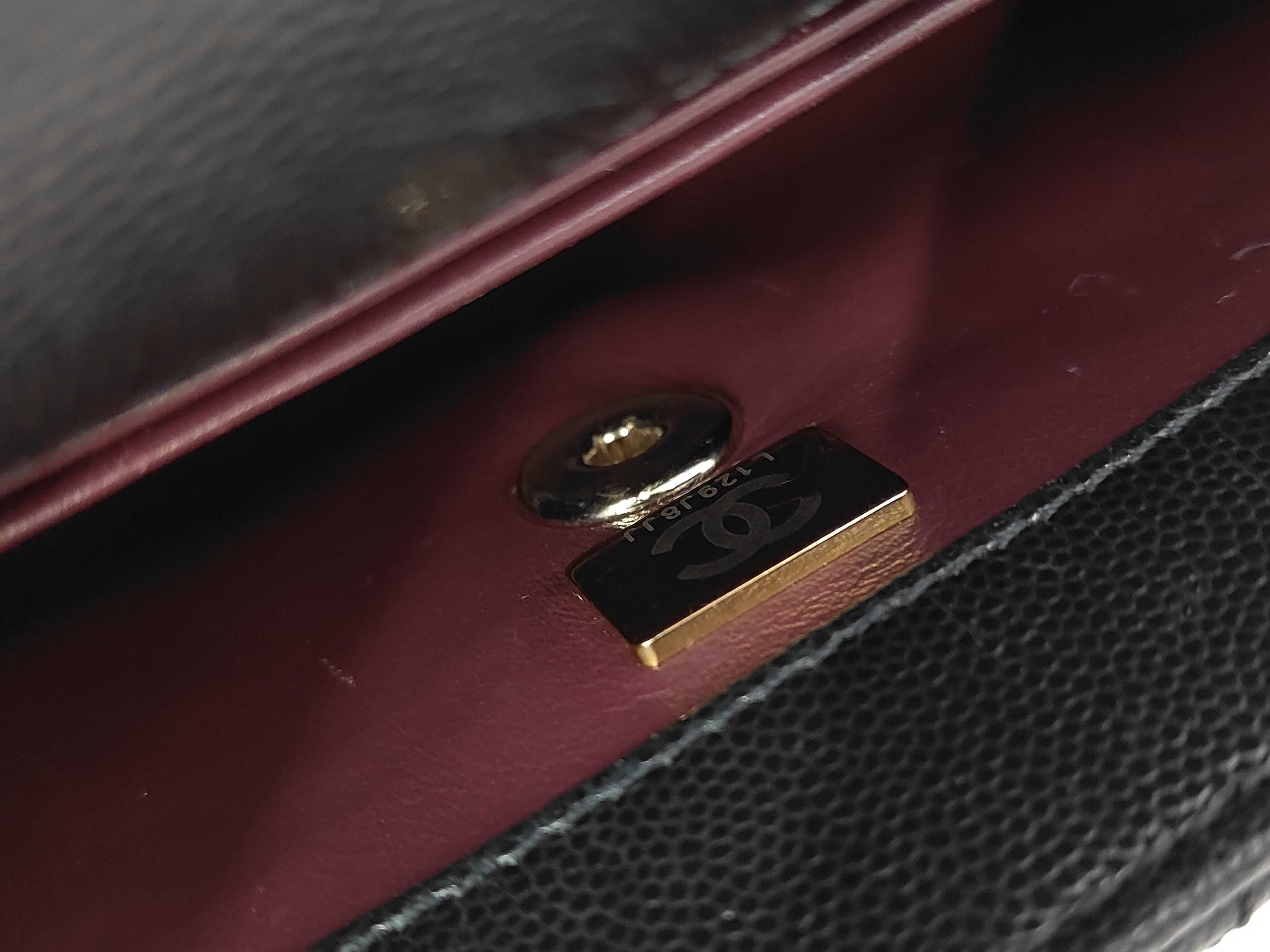 Coco Handle XS 24 Caviar Skin Gold Hardware 2-way Handbag Chain Shoulder Bag Serial Number Plate Black Handbag — view 10