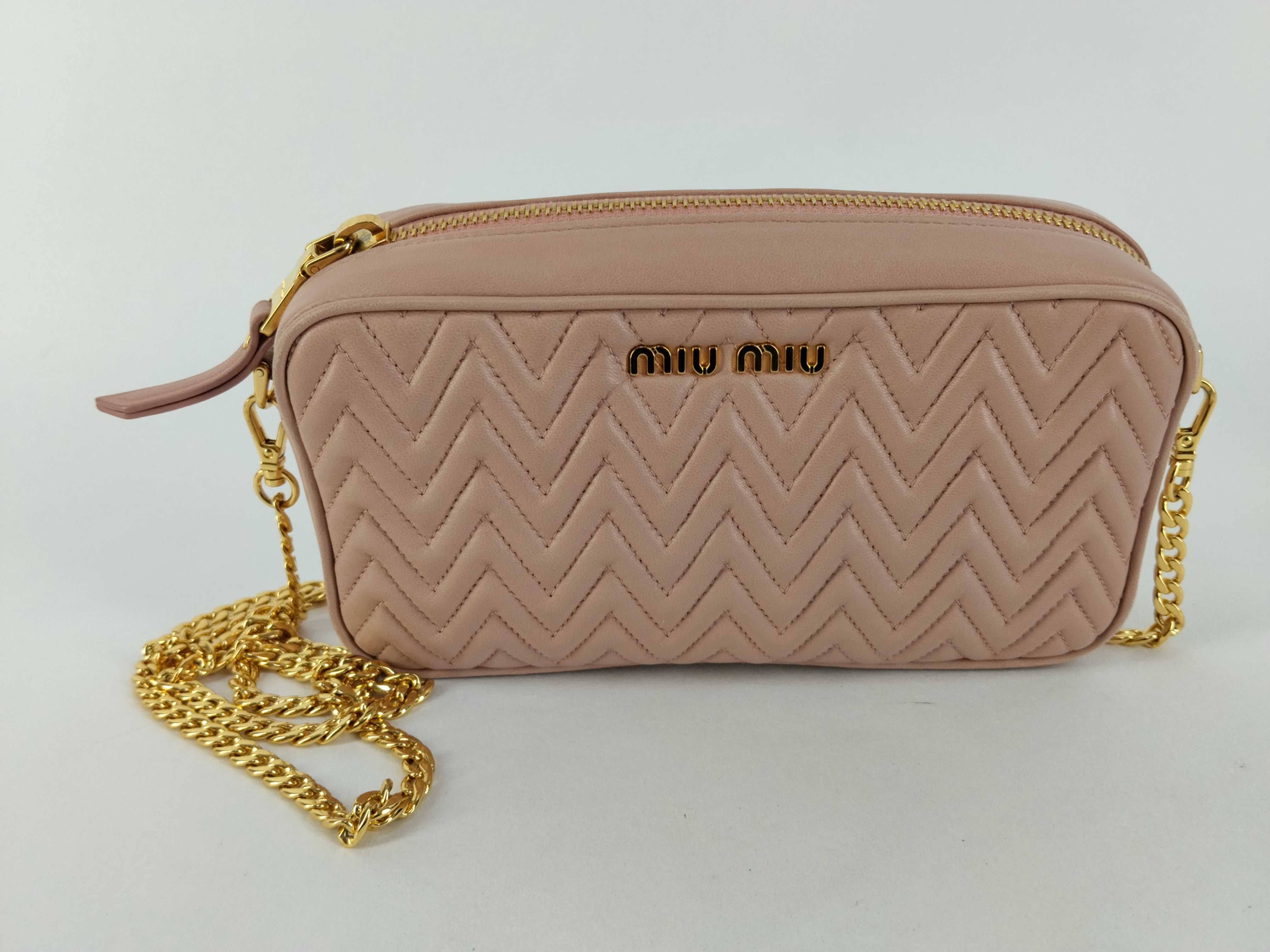 Chain Shoulder Bag, Nappa Leather, Pink Shoulder Bag