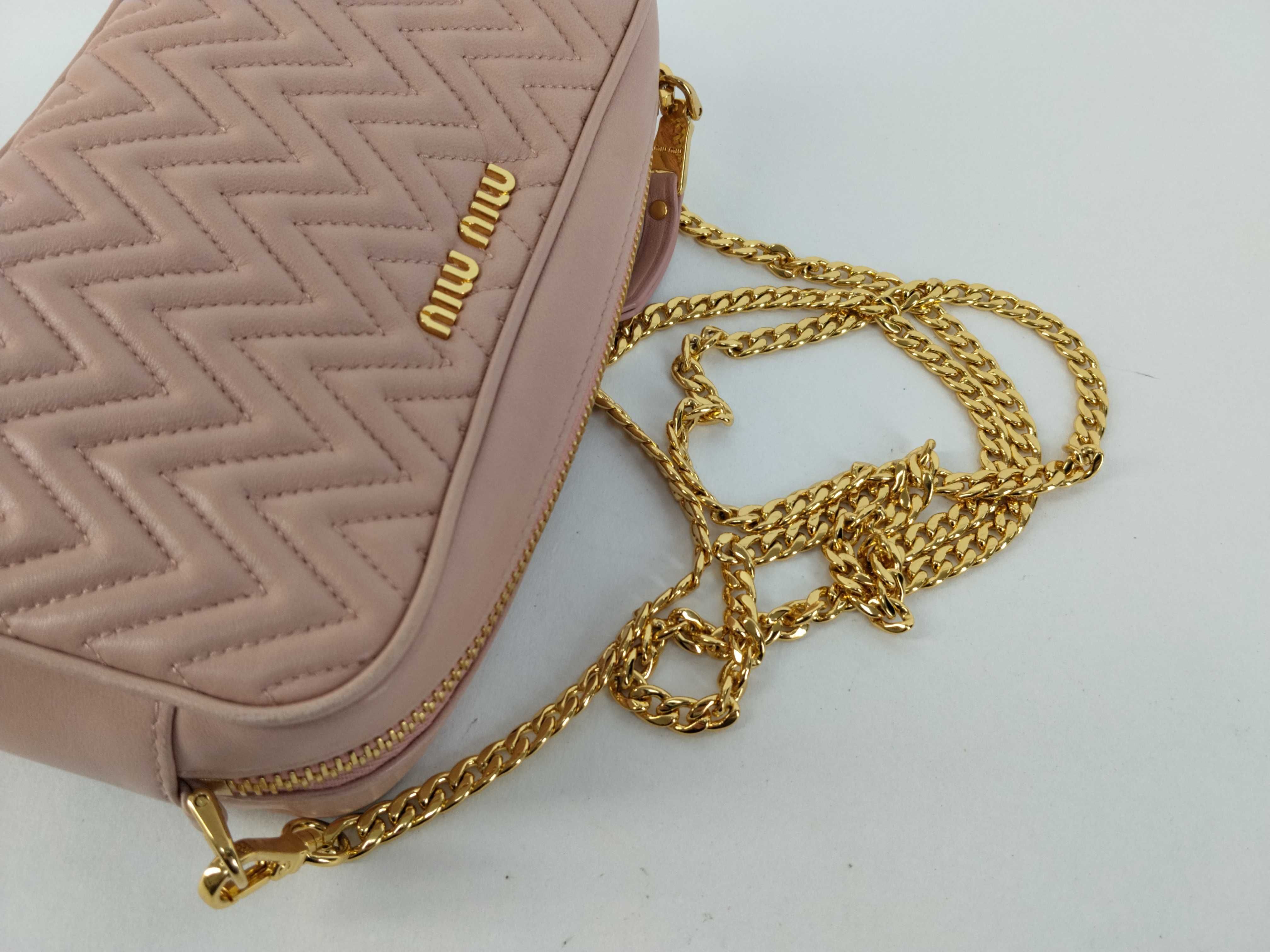Chain Shoulder Bag, Nappa Leather, Pink Shoulder Bag — view 3
