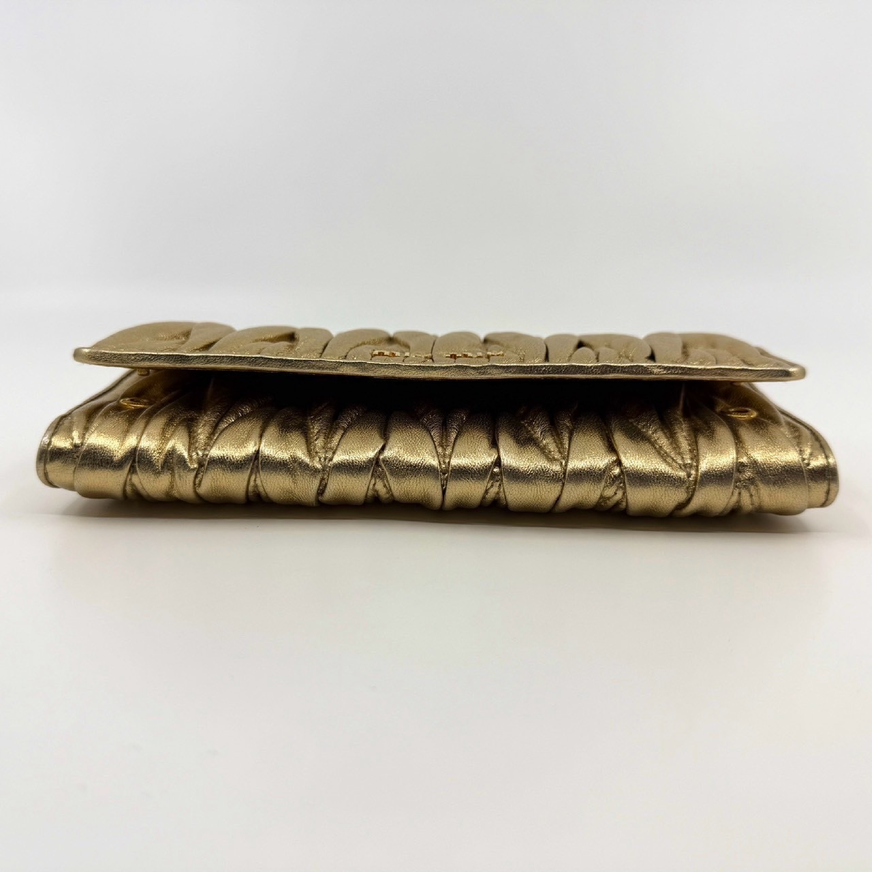 long wallet, Matelassé, gold wallet — view 5