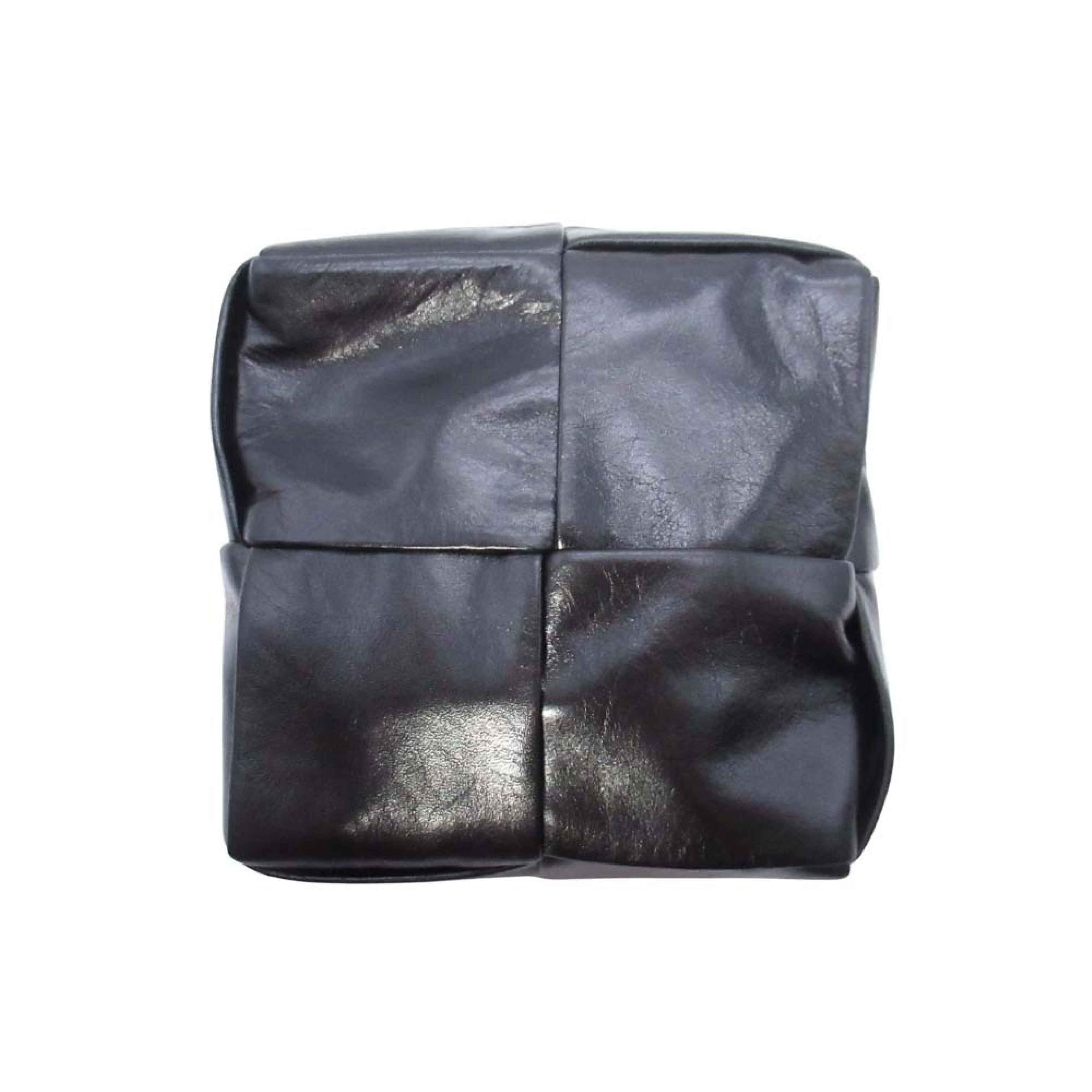 Maxi Intrecciato Leather Cassette Belt Pouch Black Waist Bag — view 2