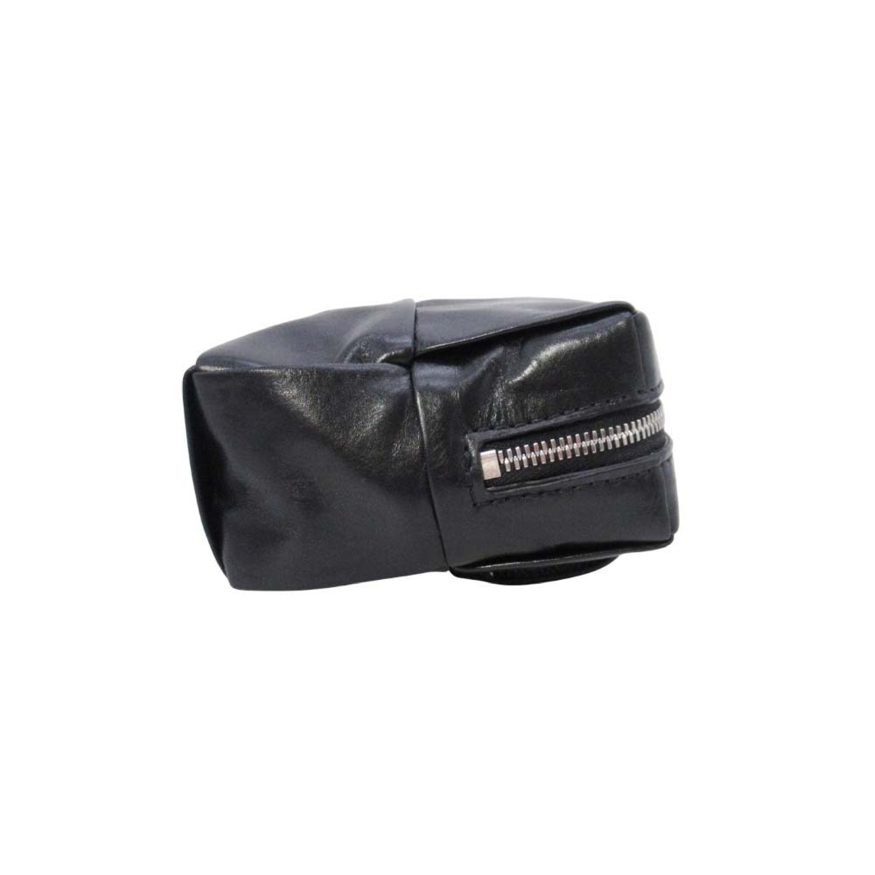 Maxi Intrecciato Leather Cassette Belt Pouch Black Waist Bag — view 4