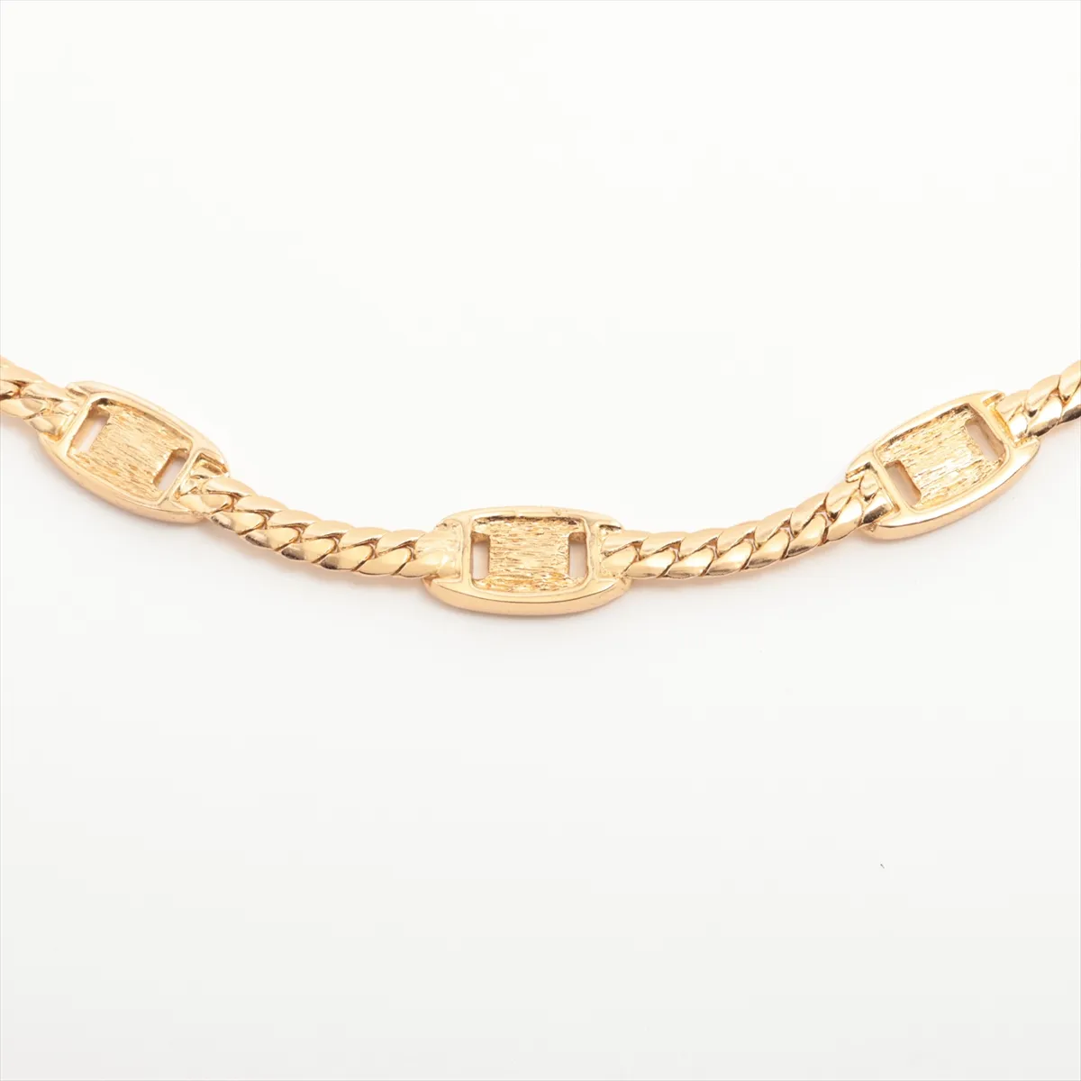 necklace, GP x rhinestones, gold, — view 3
