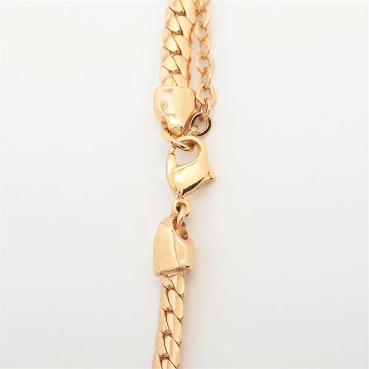 necklace, GP x rhinestones, gold, — view 4