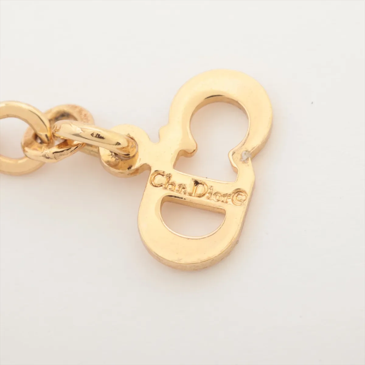 necklace, GP x rhinestones, gold, — view 5