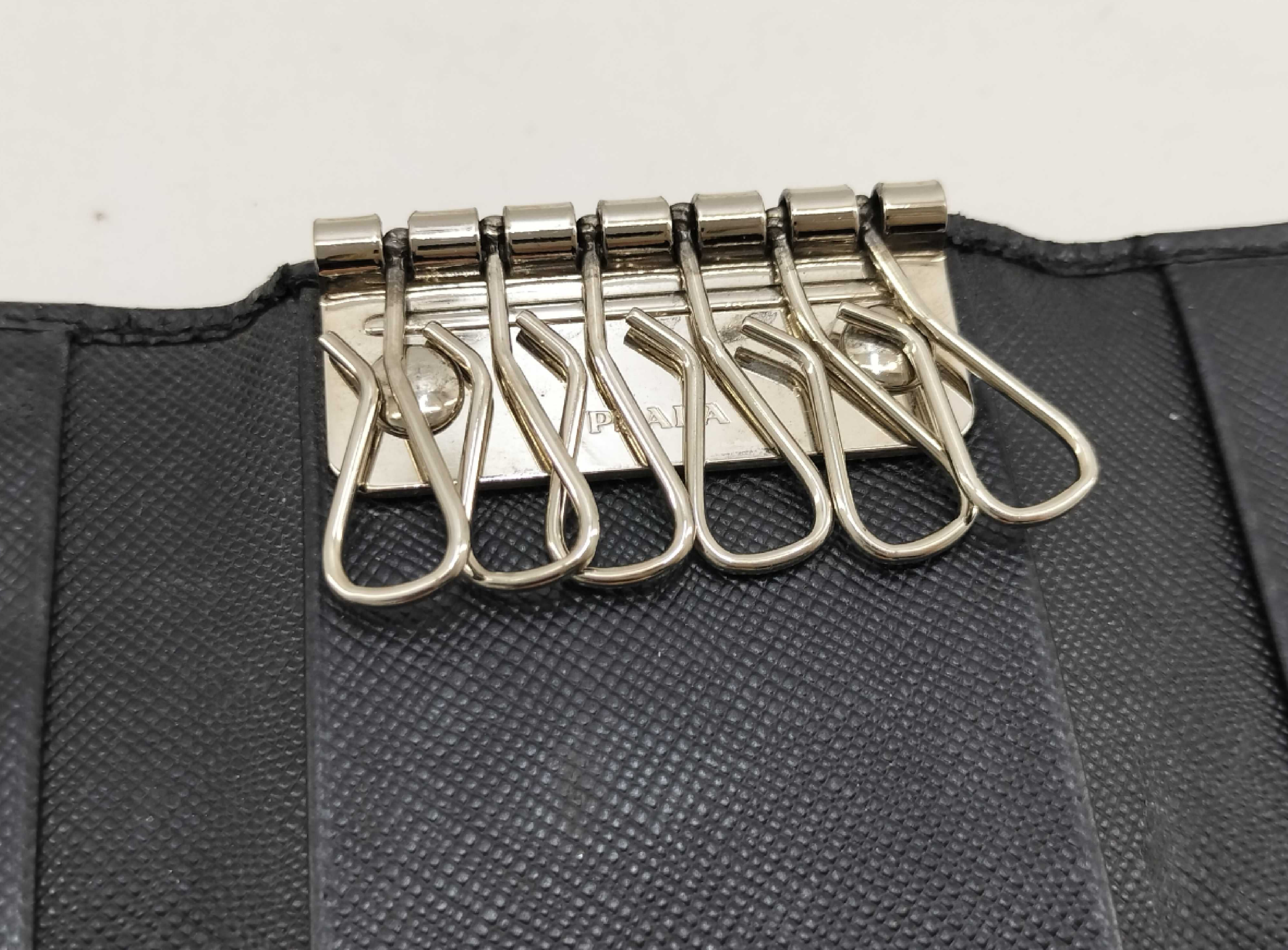 Leather Key Case, 6 Hooks, Black Key Case — view 6