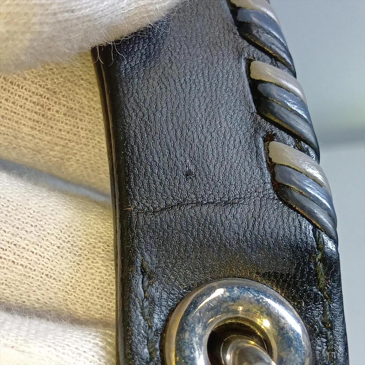 Lady Dior Cannage Tweed x Leather 2-Way Handbag, Blue x Black — view 14