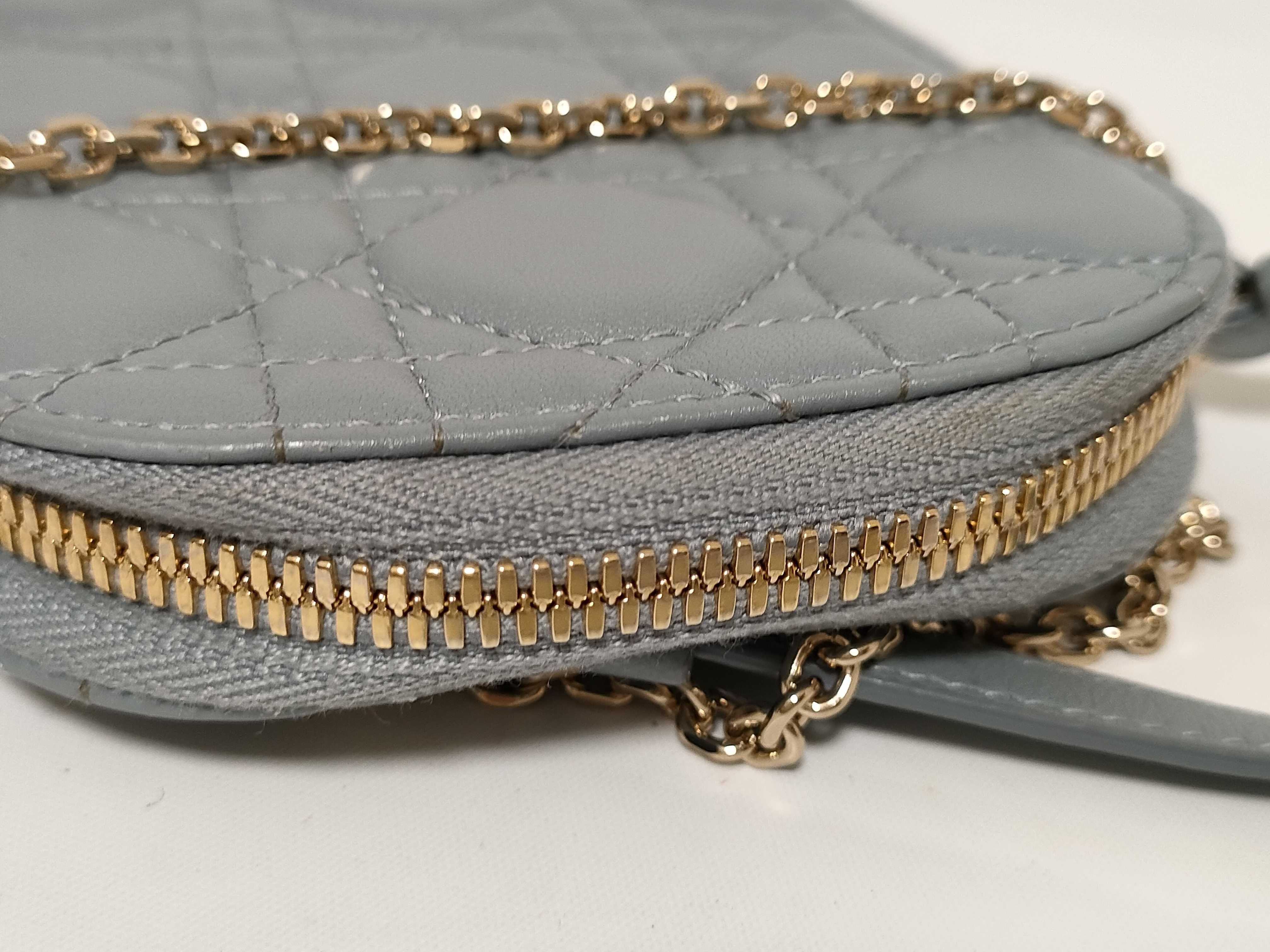 Cannage Phone Holder Leather 2-Way Shoulder Bag Blue Handbag — view 6