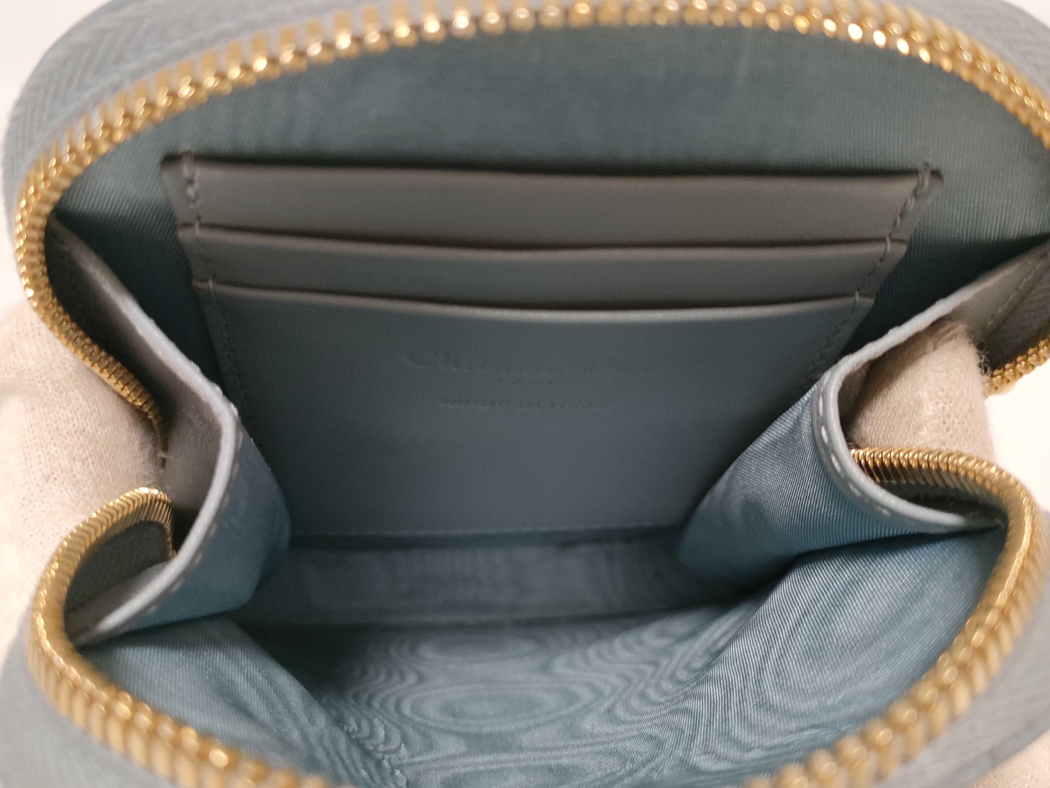 Cannage Phone Holder Leather 2-Way Shoulder Bag Blue Handbag — view 10