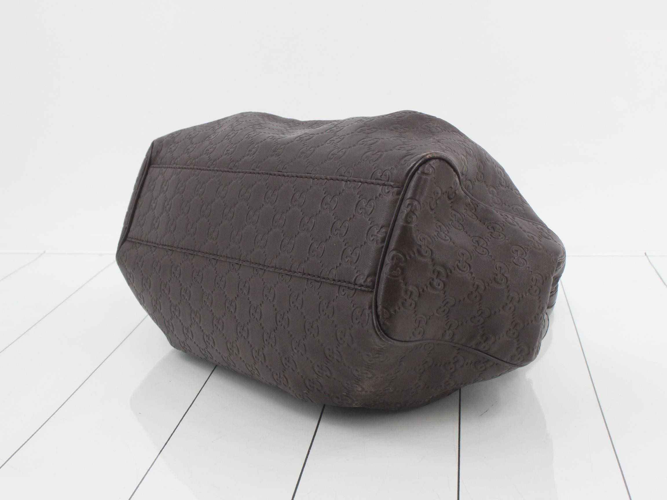 Guccissima Sukey Shopper Tote, Dark Brown, with dust bag and charm. — view 6