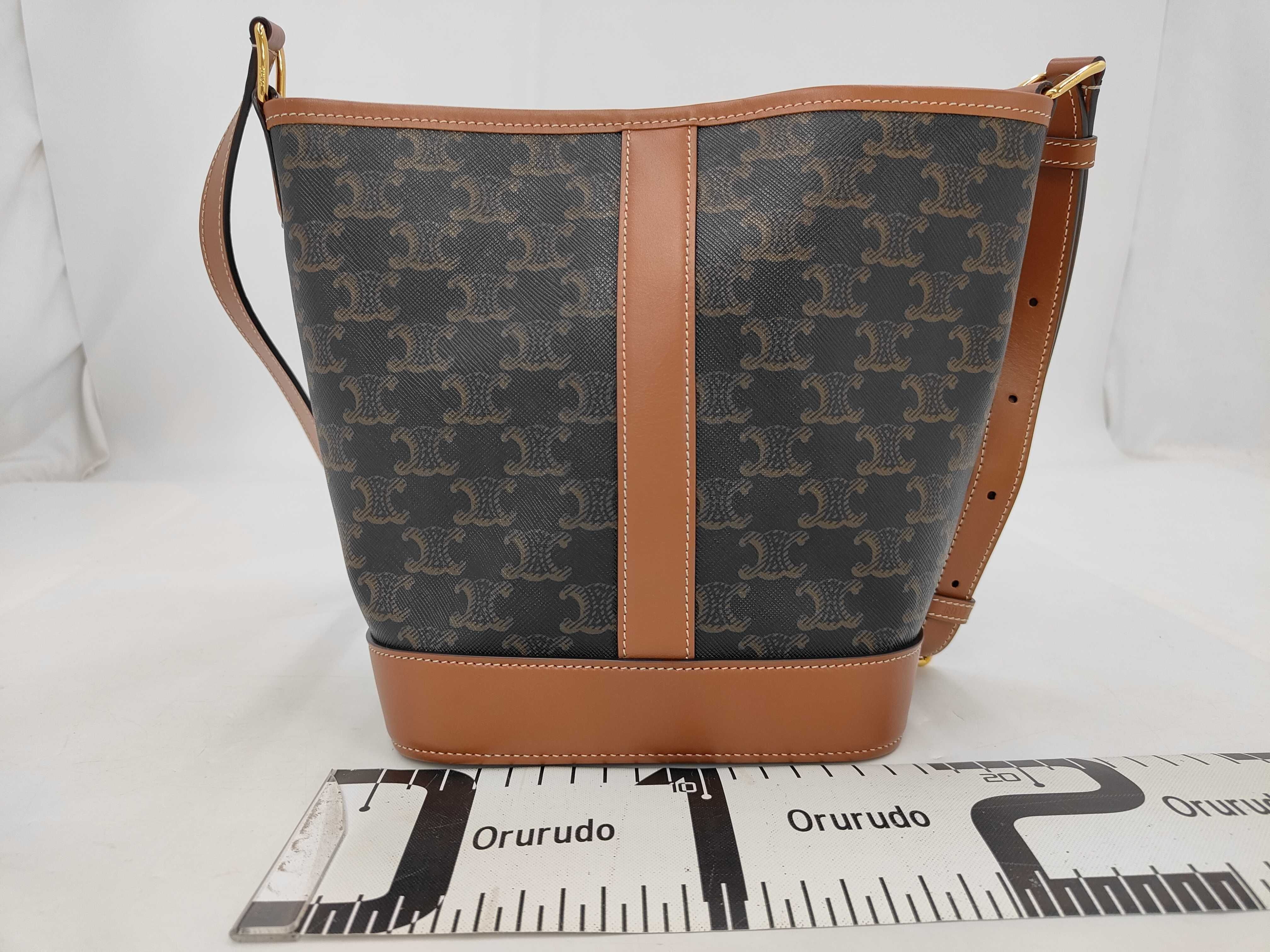 Triomphe PVC x Leather Bucket Shoulder Bag — view 2