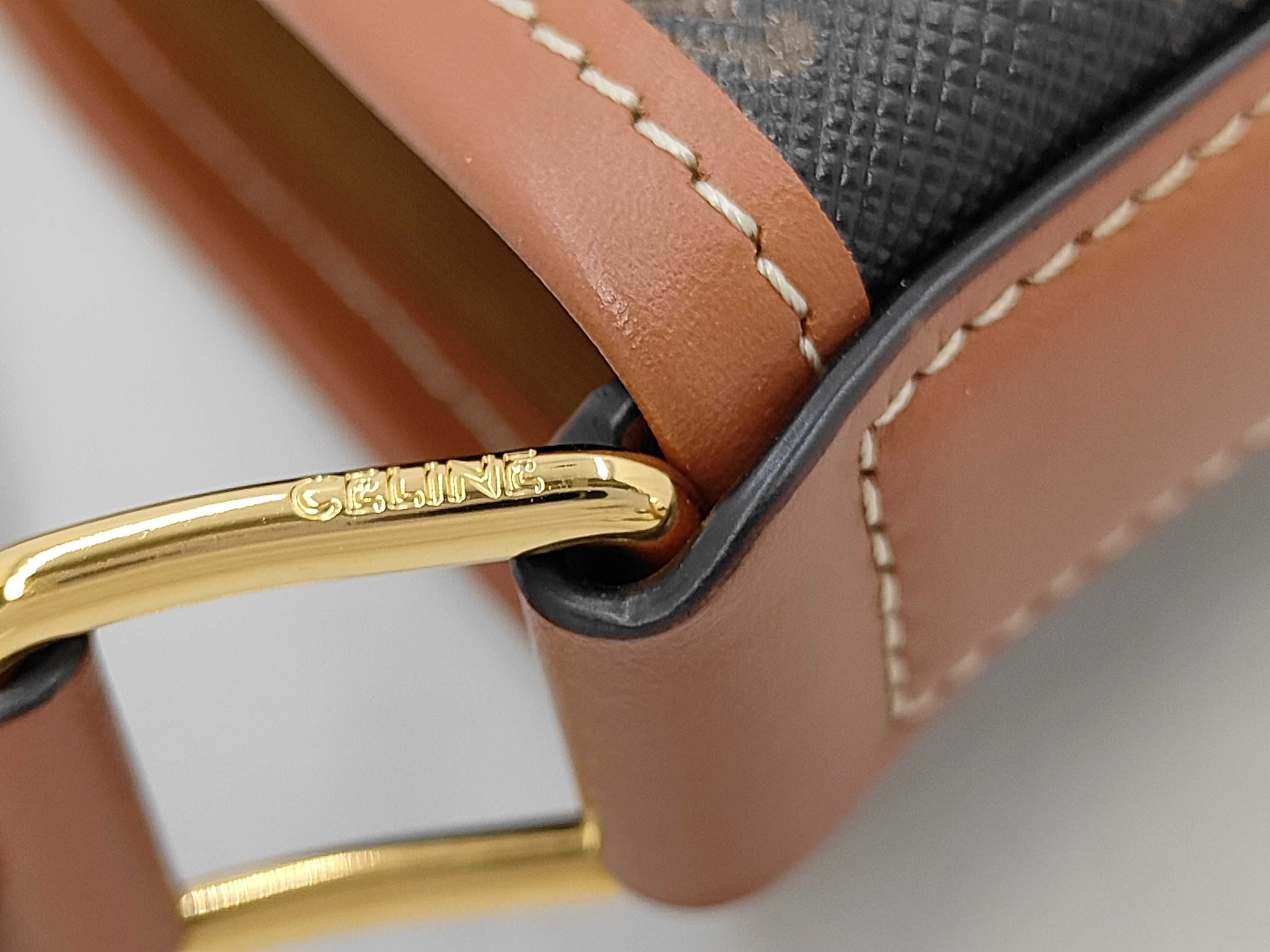 Triomphe PVC x Leather Bucket Shoulder Bag — view 6