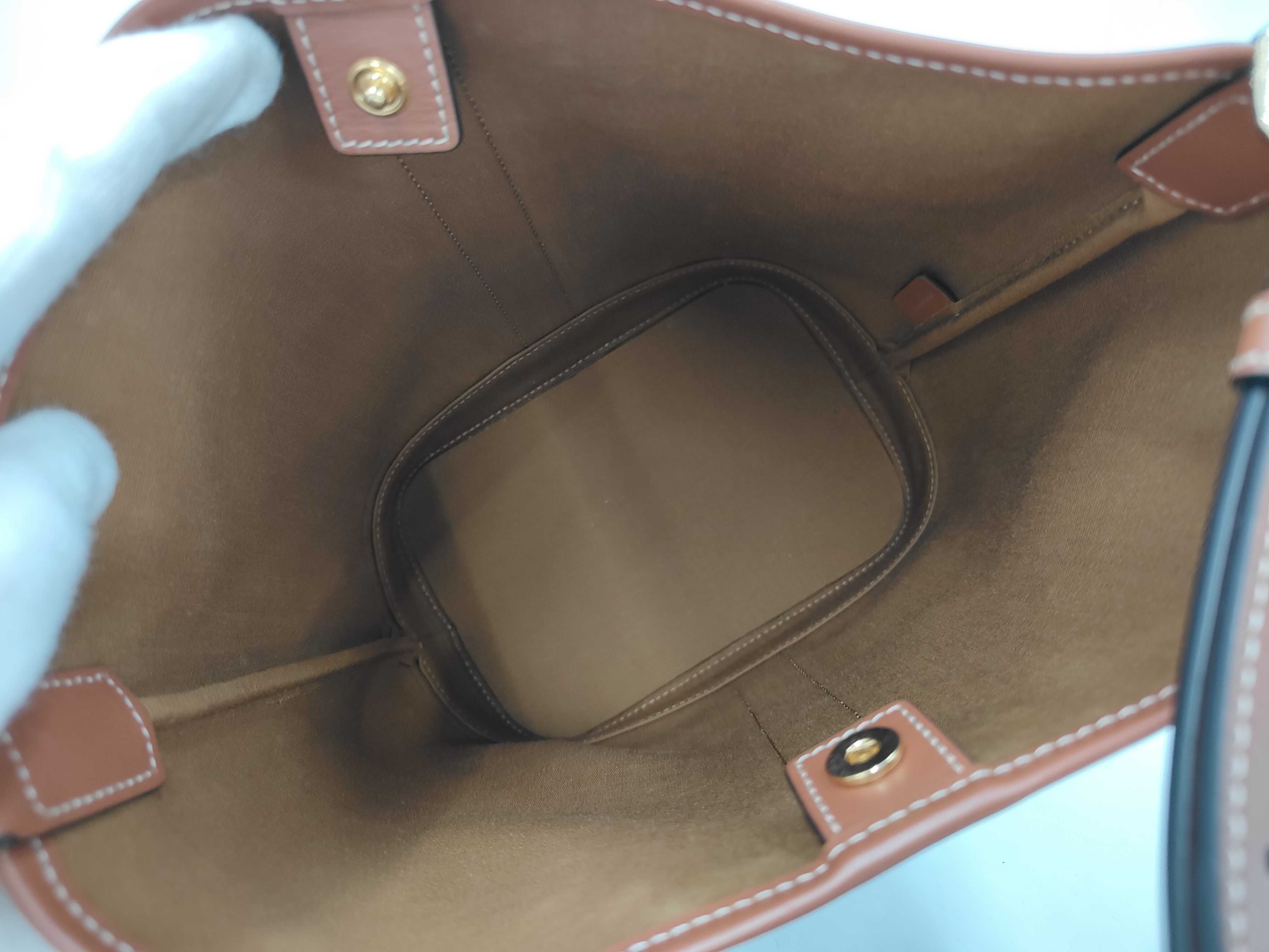 Triomphe PVC x Leather Bucket Shoulder Bag — view 8