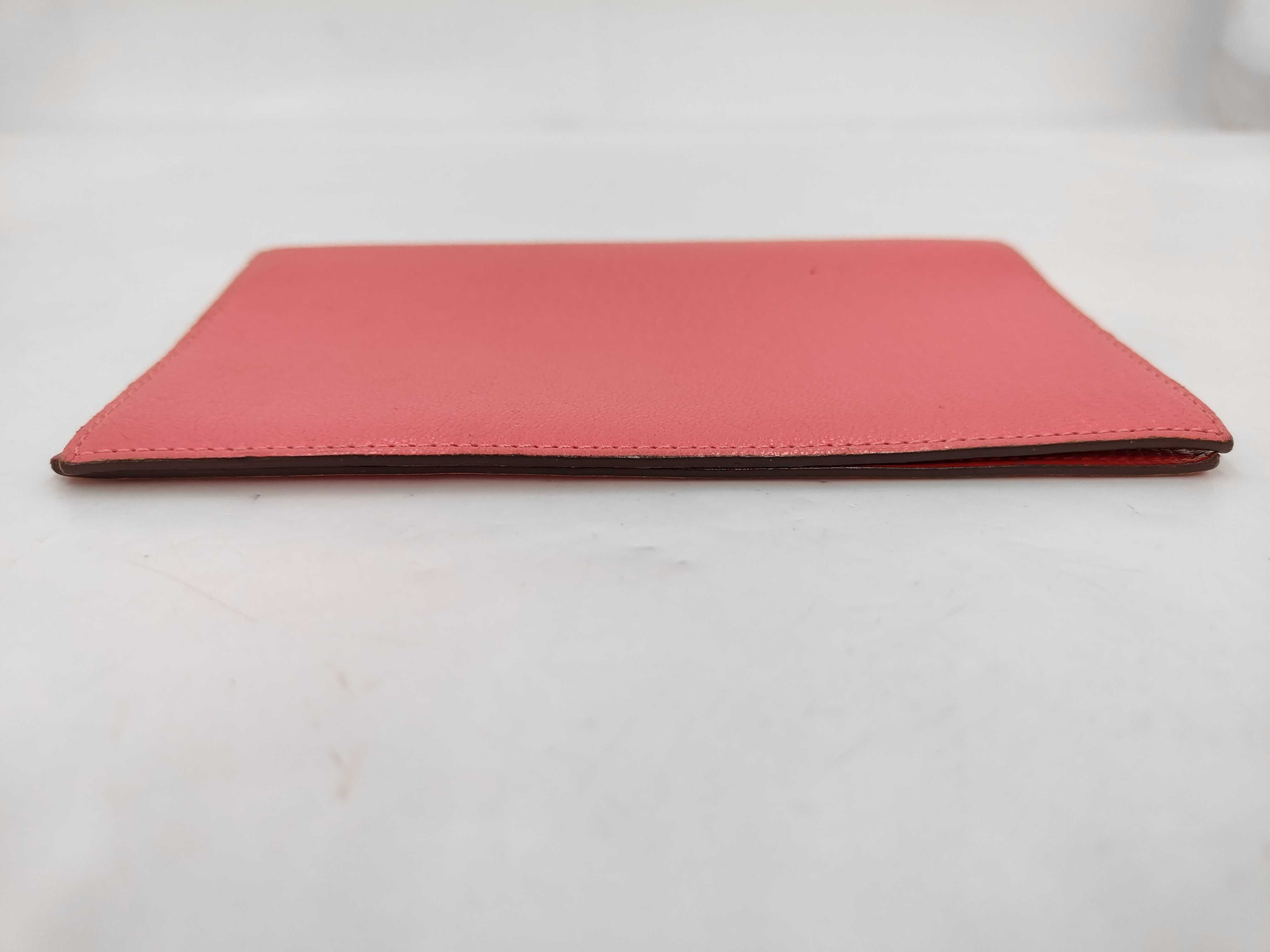 Agenda Vision Chevre leather notebook cover with silver hardware, pink and red, X stamp. — view 3