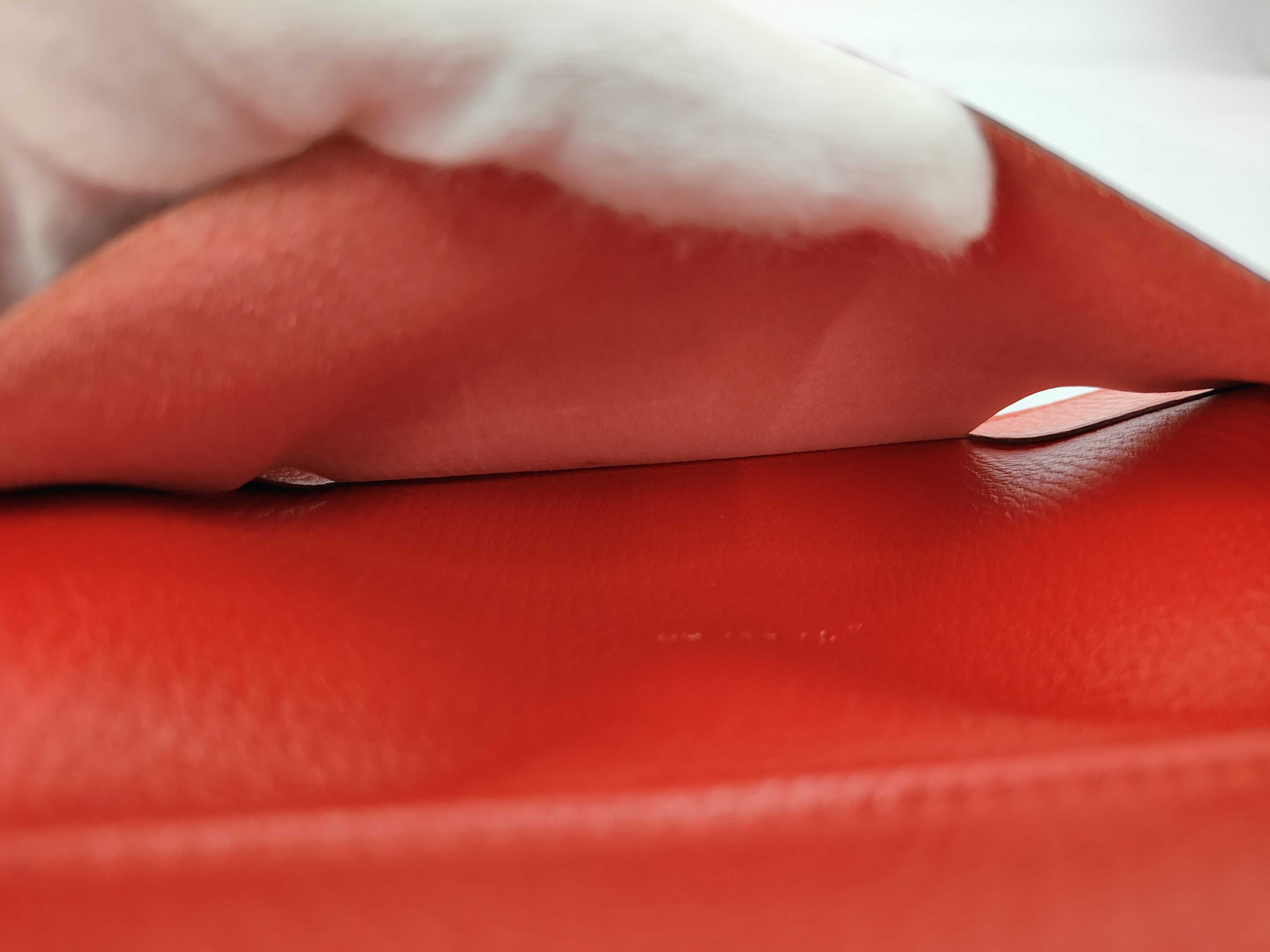 Agenda Vision Chevre leather notebook cover with silver hardware, pink and red, X stamp. — view 8