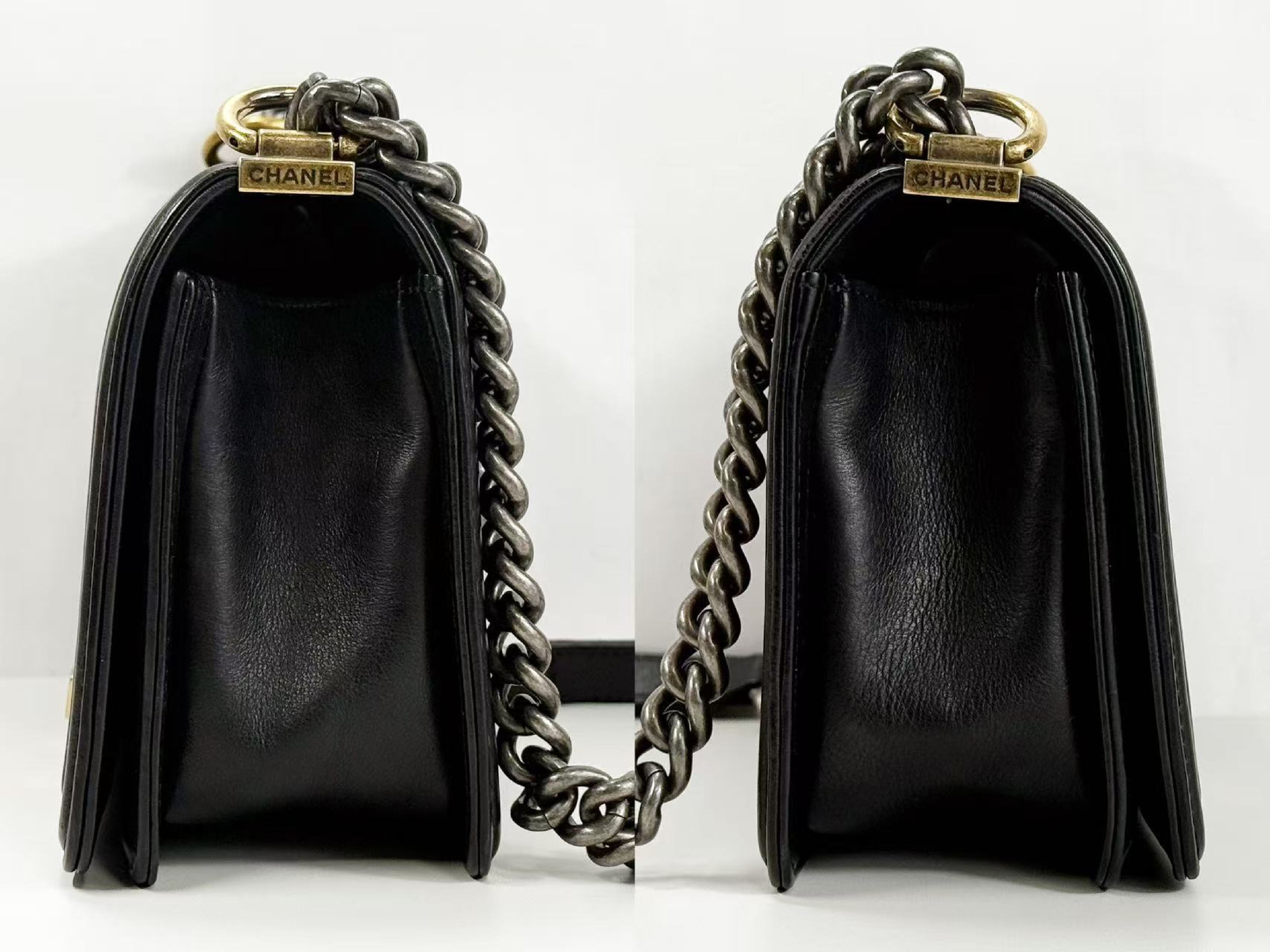 Black Boy S Caviar Leather Matelassé Shoulder Bag, W25/H15/D7cm (approx.), serial number in the 21st range, with protective seal, two-tone vintage hardware, 21116088. — view 11