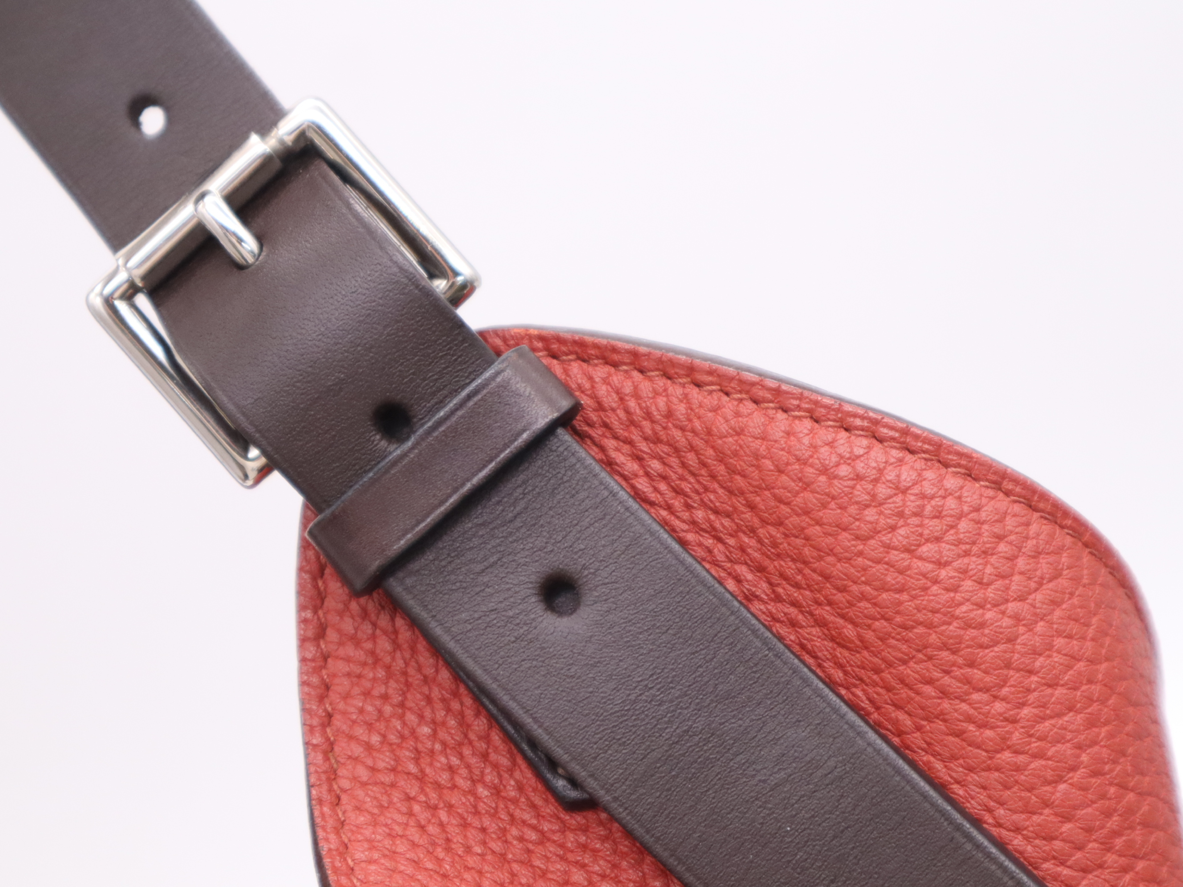 Marwari GM Tote Bag, Red/Dark Brown, M stamp, 2009, with dust bag. — view 8
