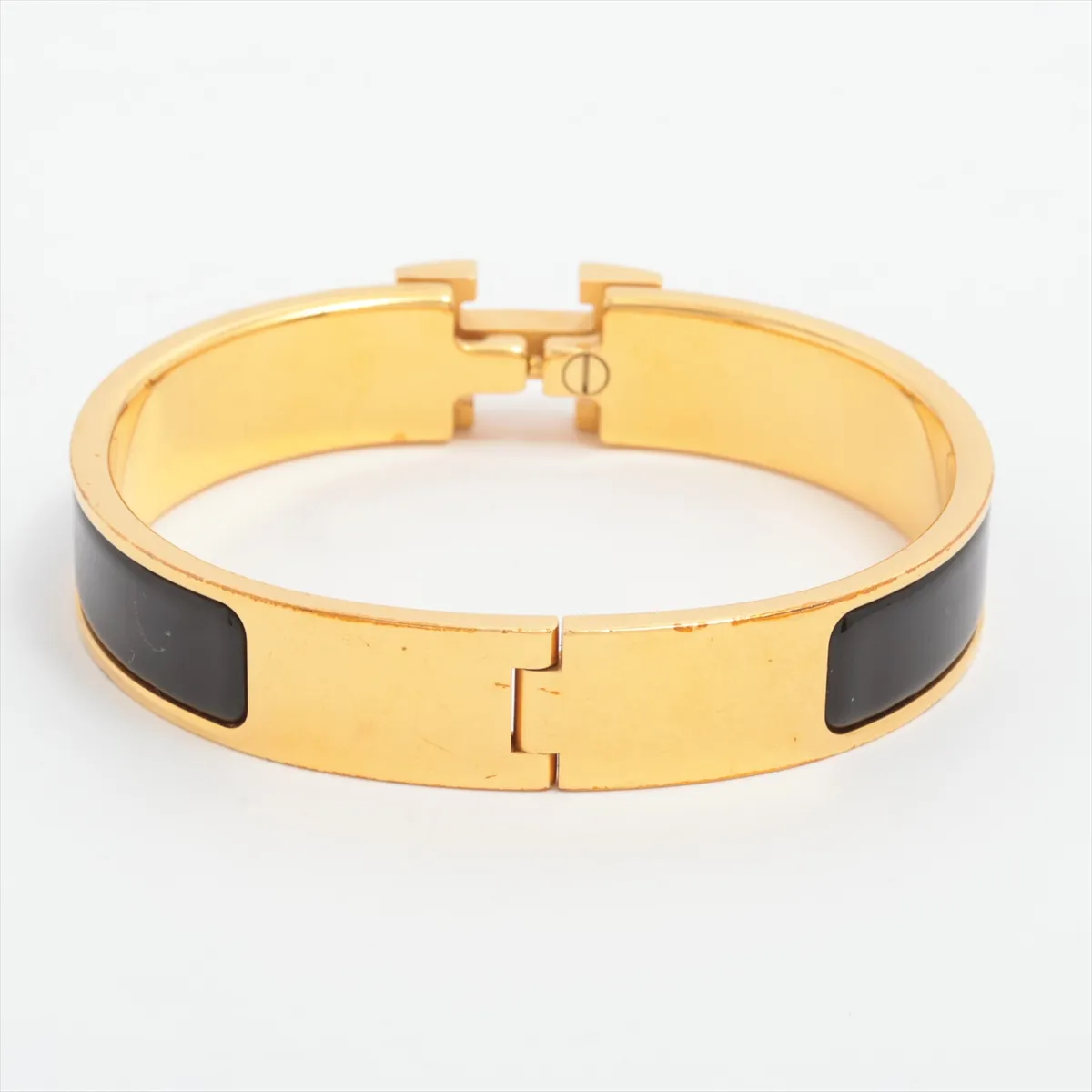 Click H Fan Bangle, GP Black x Gold. Shows signs of wear including — view 2