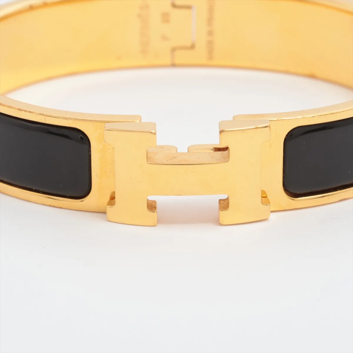 Click H Fan Bangle, GP Black x Gold. Shows signs of wear including — view 3