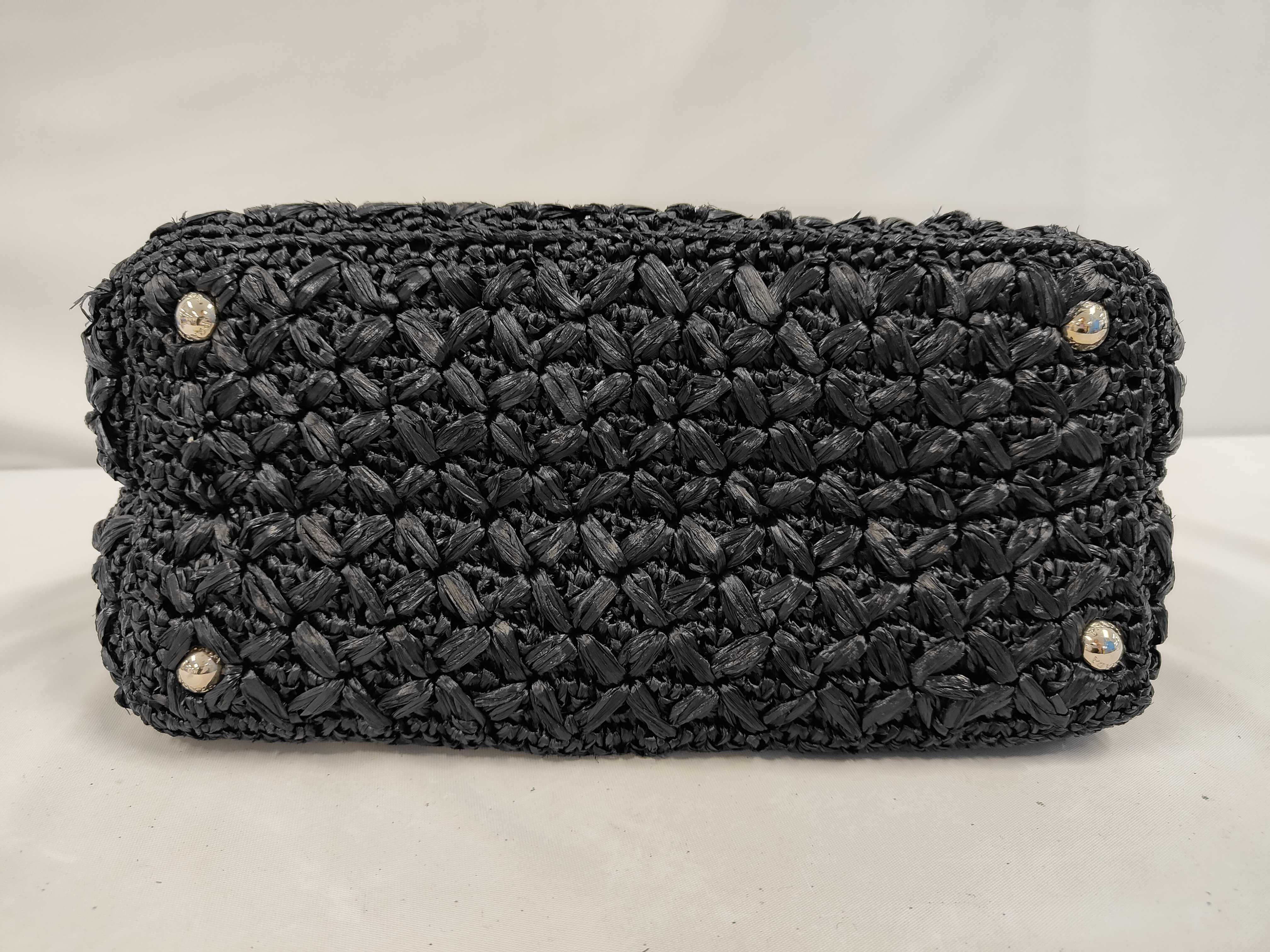 Canapa Raffia 2-Way Handbag, Black BN2889 — view 3
