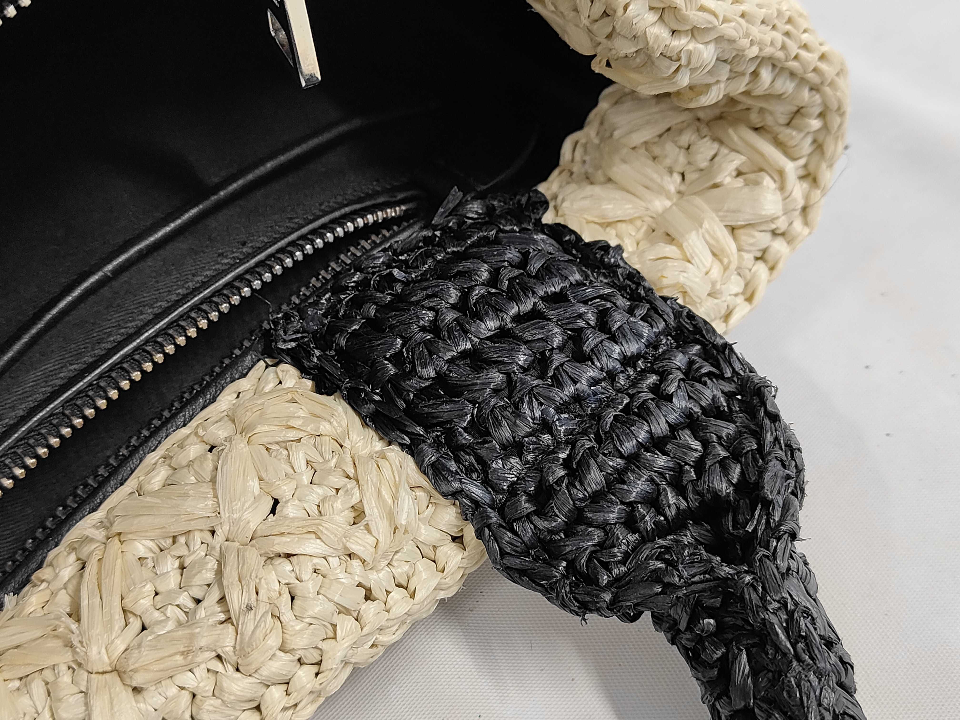Canapa Raffia 2-Way Handbag, Black BN2889 — view 6