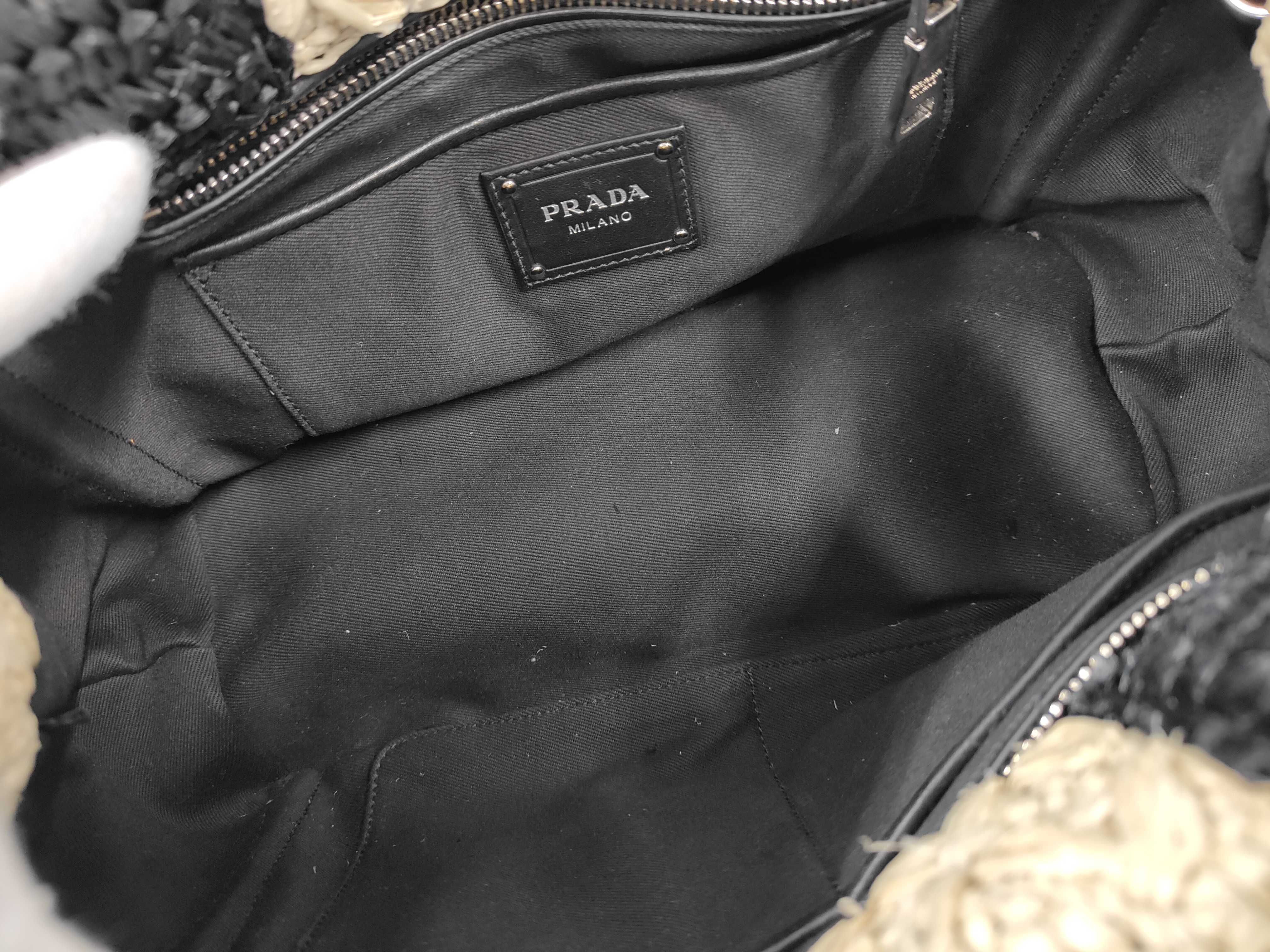 Canapa Raffia 2-Way Handbag, Black BN2889 — view 7