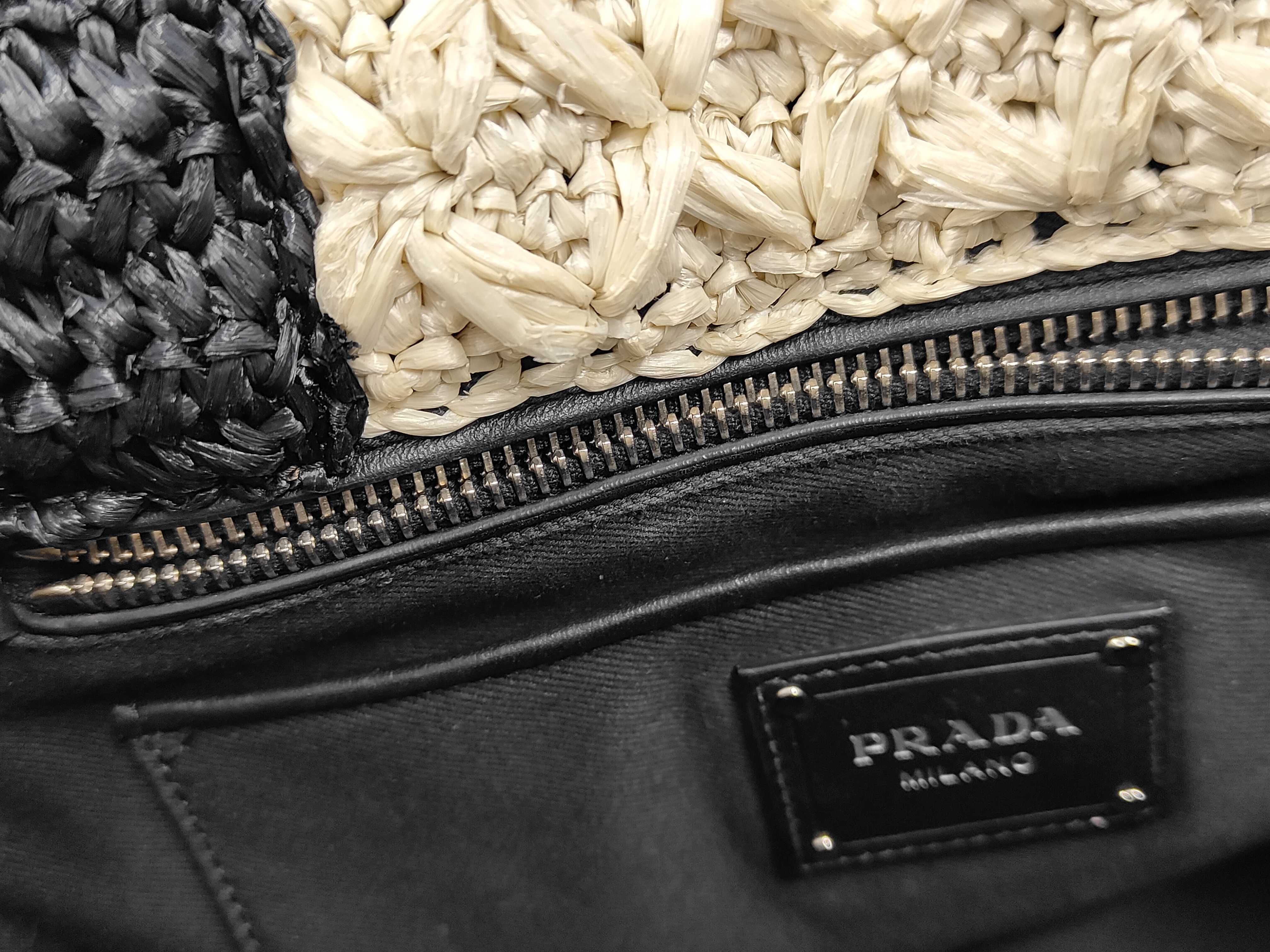 Canapa Raffia 2-Way Handbag, Black BN2889 — view 9