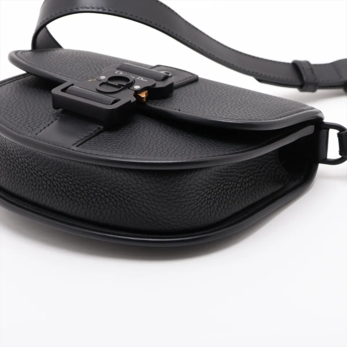 Gallop Leather Shoulder Bag, Black — view 3