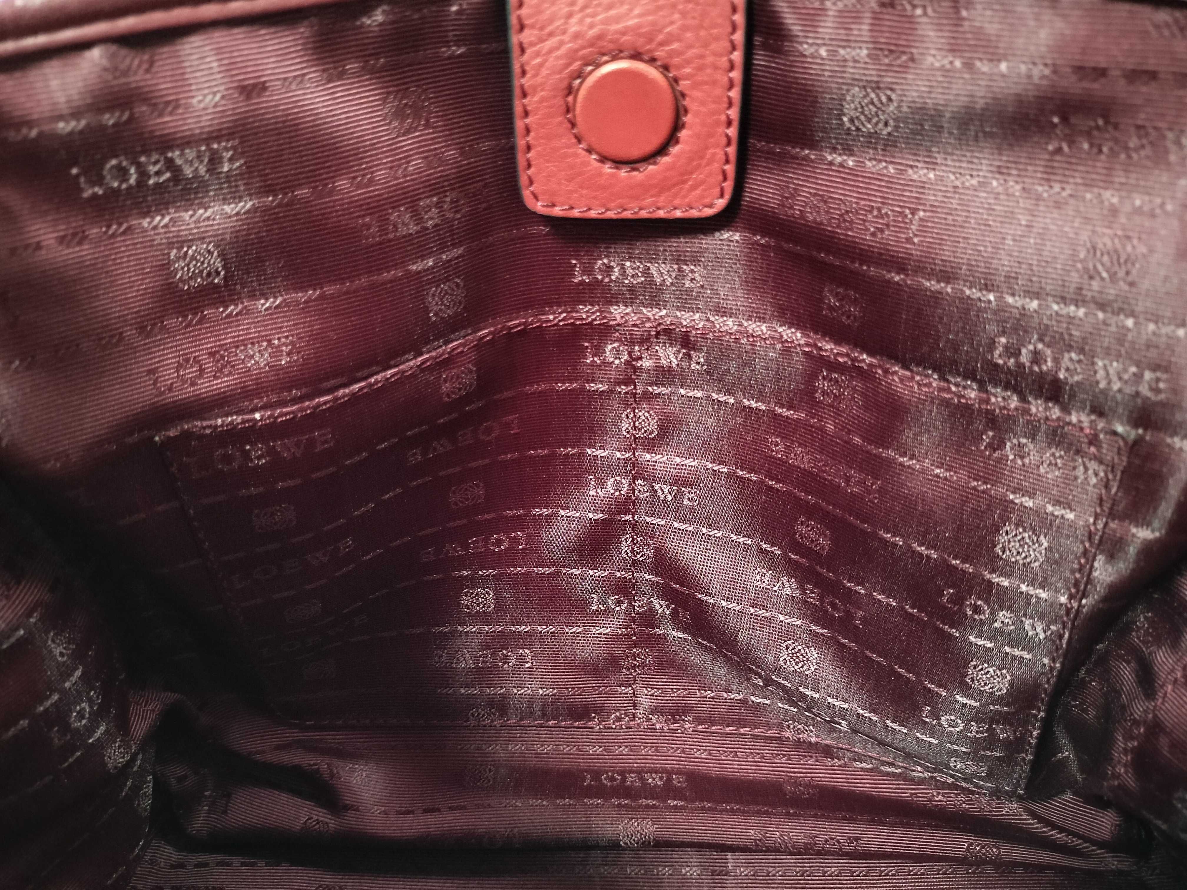 2-Way Leather Bag, Anagram Pattern, Red (Shoulder/Handbag) — view 12
