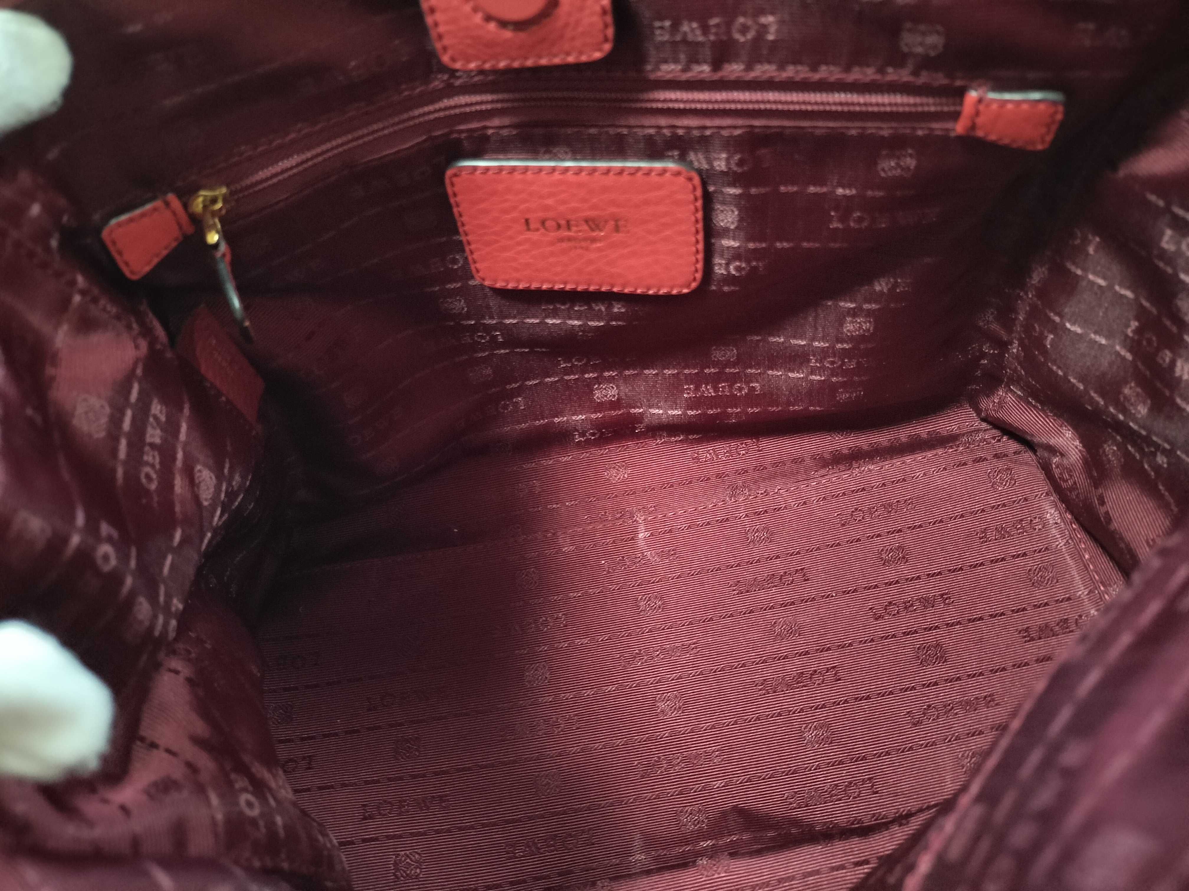 2-Way Leather Bag, Anagram Pattern, Red (Shoulder/Handbag) — view 8