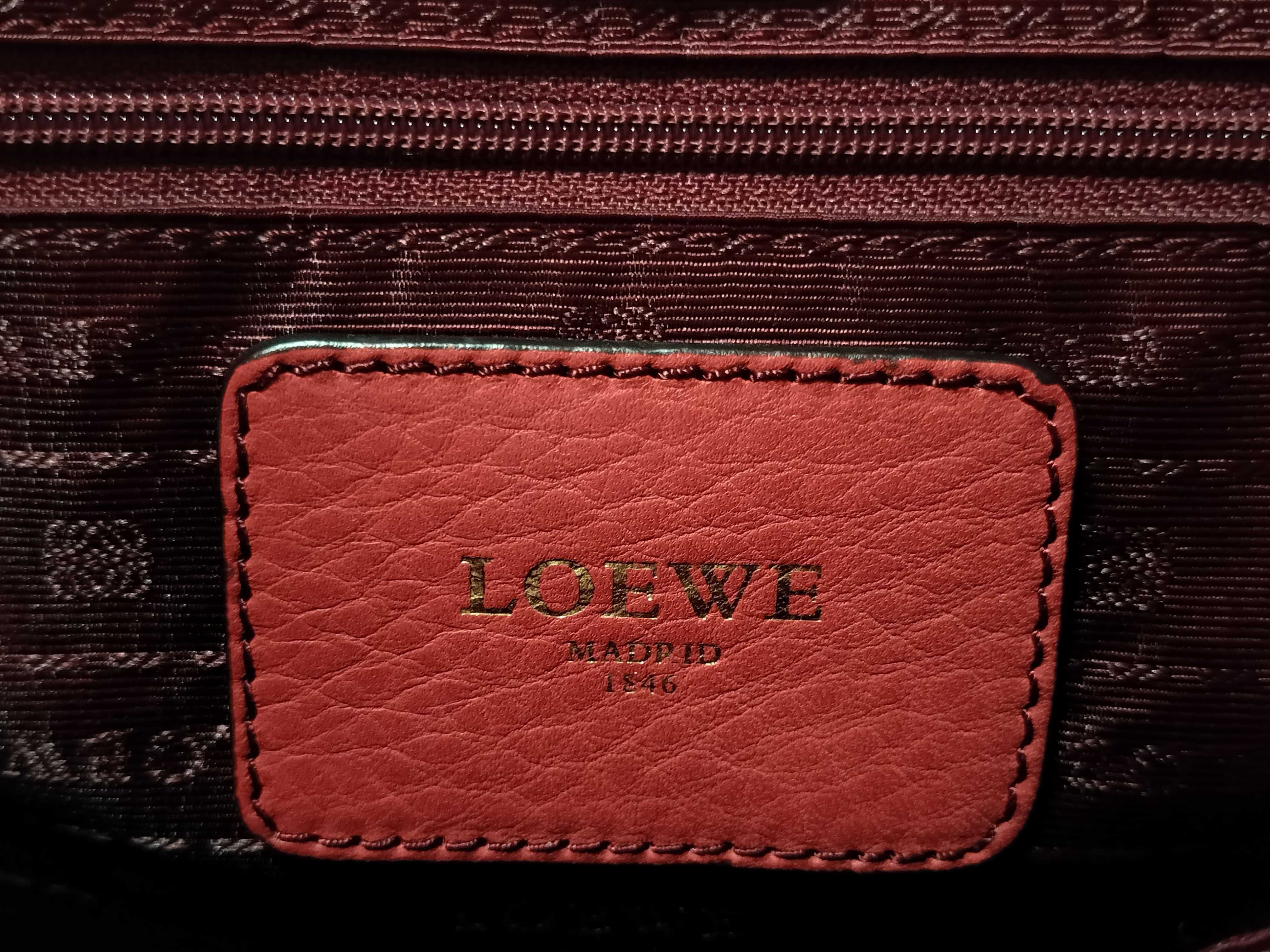 2-Way Leather Bag, Anagram Pattern, Red (Shoulder/Handbag) — view 9