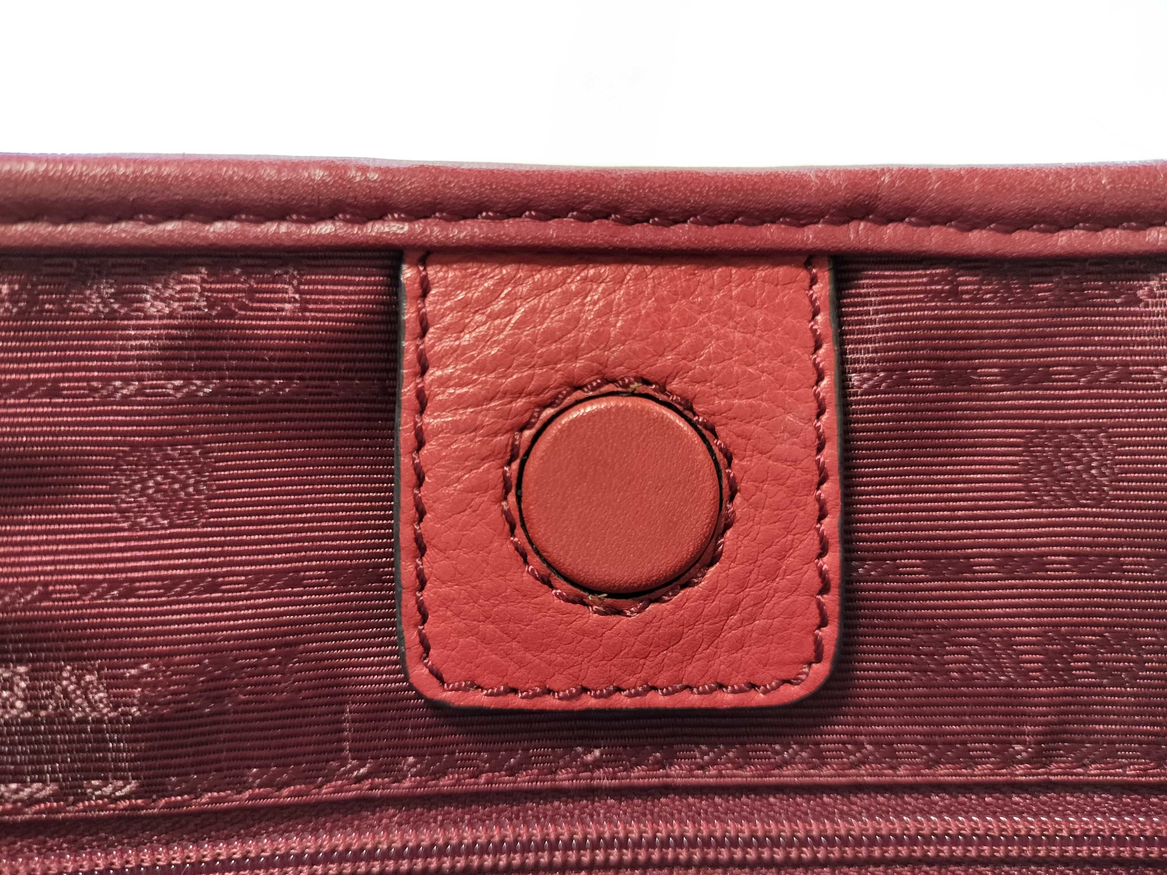2-Way Leather Bag, Anagram Pattern, Red (Shoulder/Handbag) — view 10