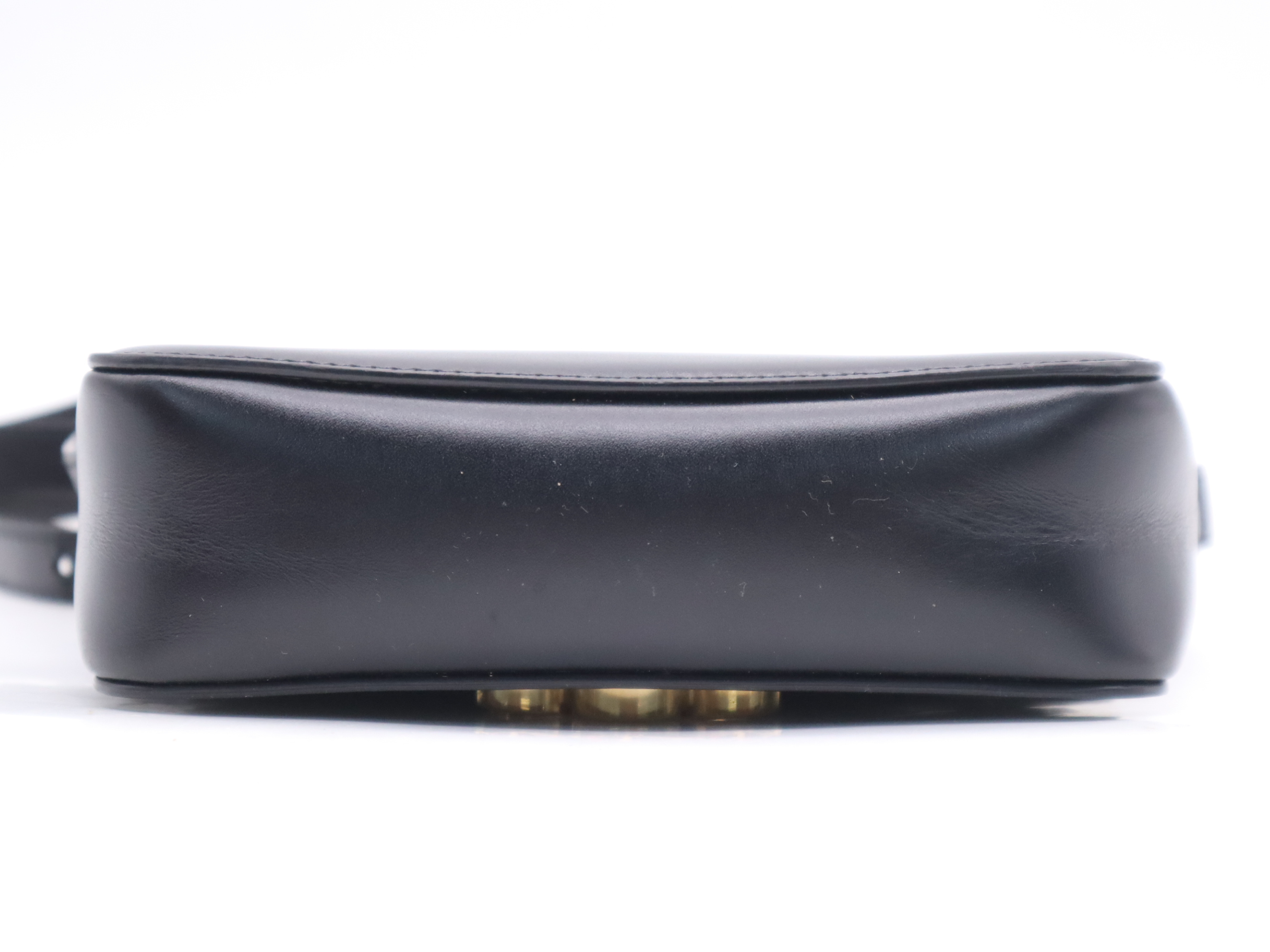 Leather Shiny Calfskin Teen Triomphe Shoulder Bag Black Gold Hardware Shoulder Bag — view 4