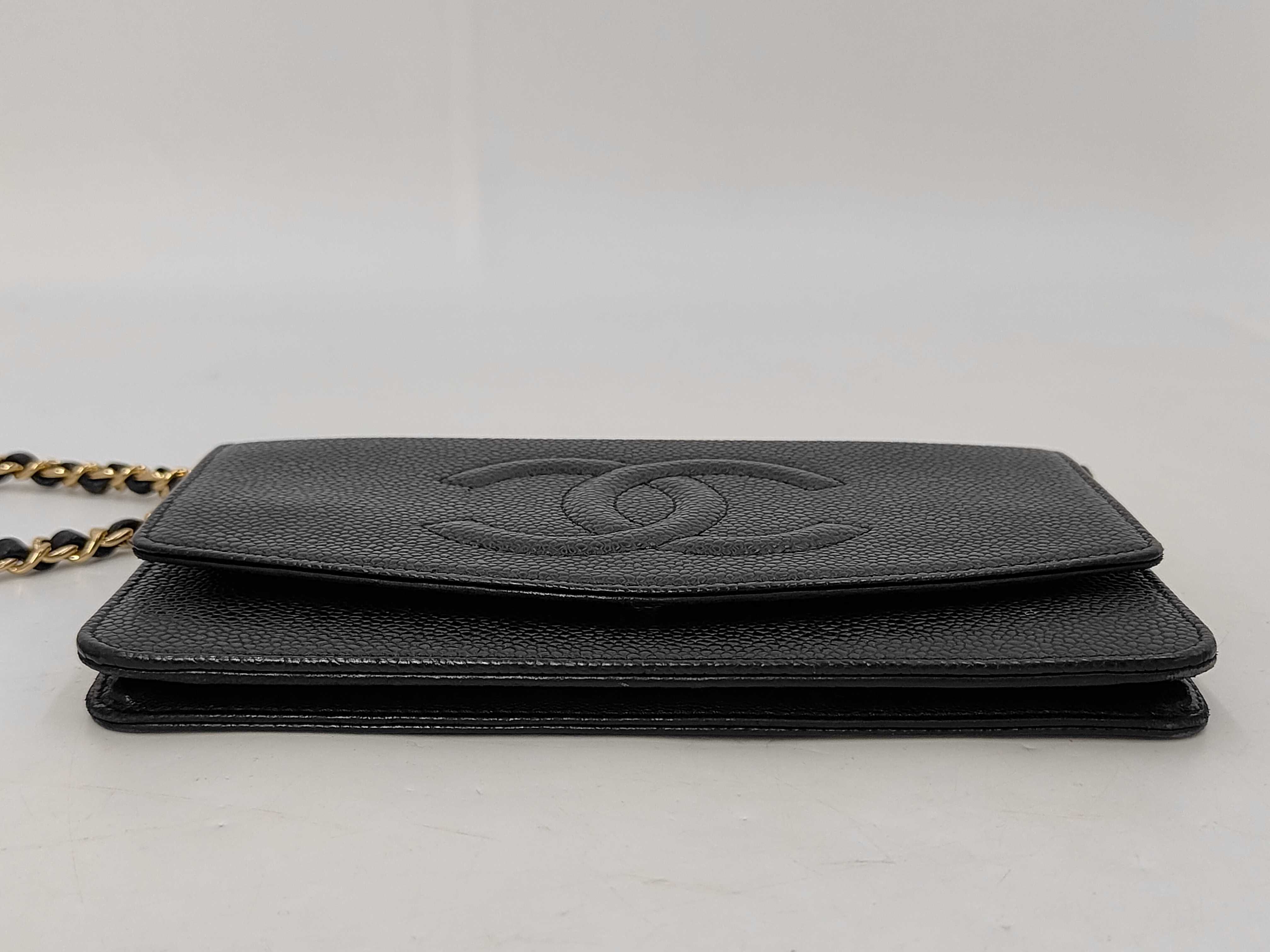 Caviar Skin Large Coco Chain Shoulder Bag Chain Wallet with Sticker (Serial Number in the 10s) — view 4