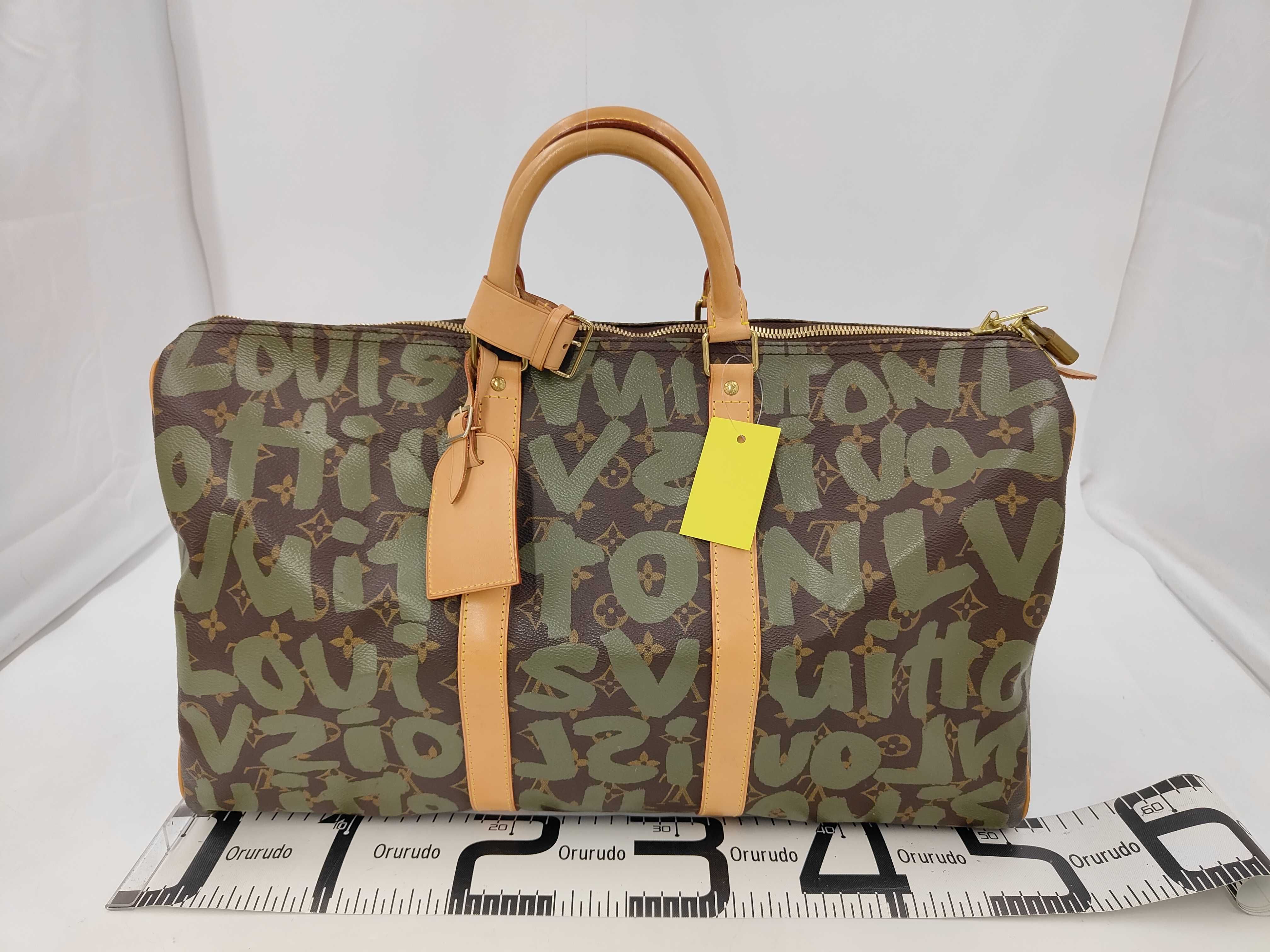 M92196 Monogram Graffiti Keepall 50 Khaki Boston Bag — view 2