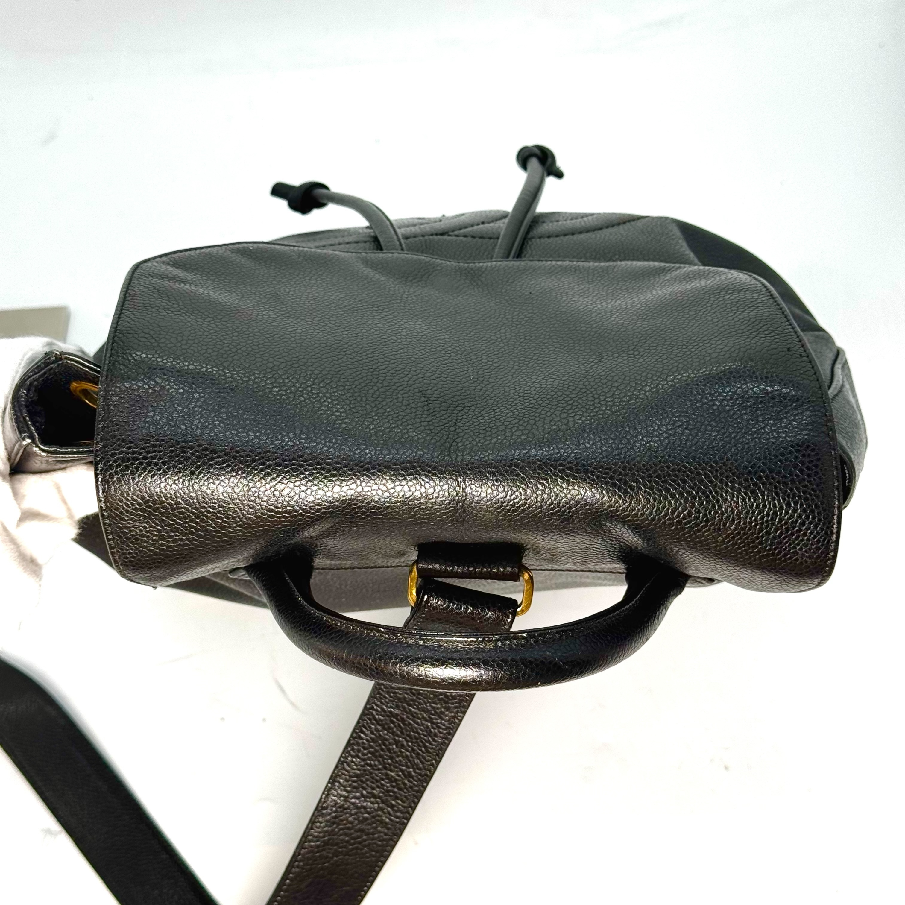 Caviar Skin Coco Mark Drawstring One-Shoulder Bag, Black, No Serial Number Sticker, with Guarantee Card, 8631848 Shoulder Bag — view 3