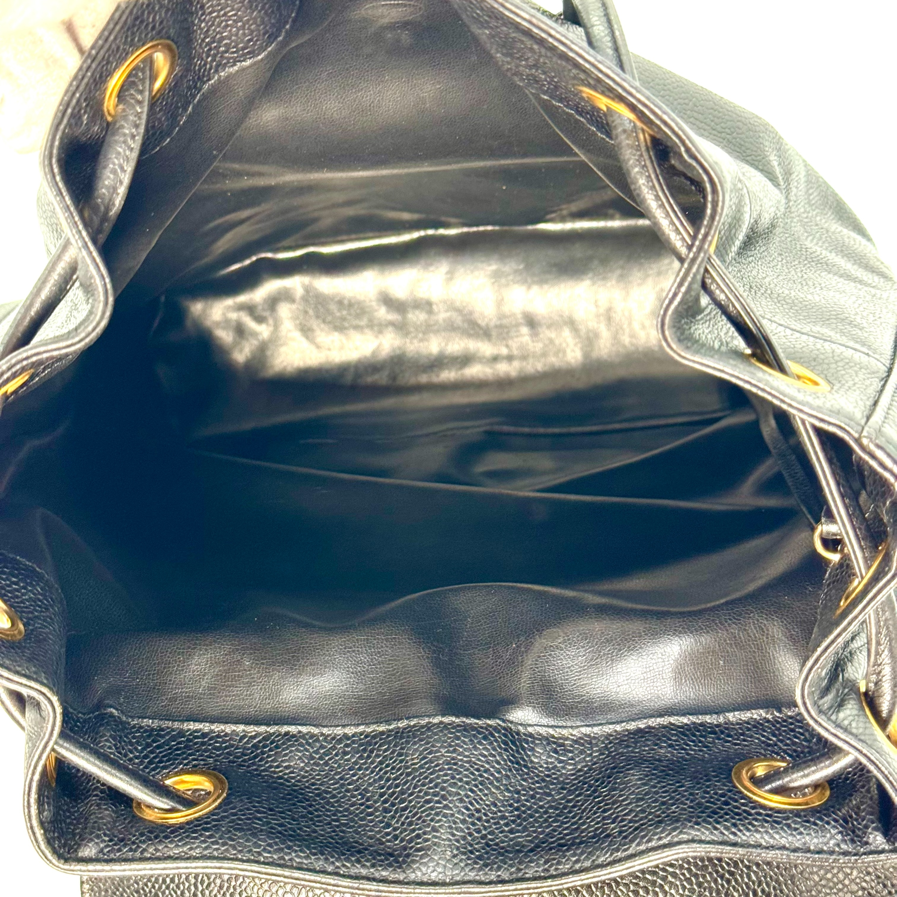 Caviar Skin Coco Mark Drawstring One-Shoulder Bag, Black, No Serial Number Sticker, with Guarantee Card, 8631848 Shoulder Bag — view 5