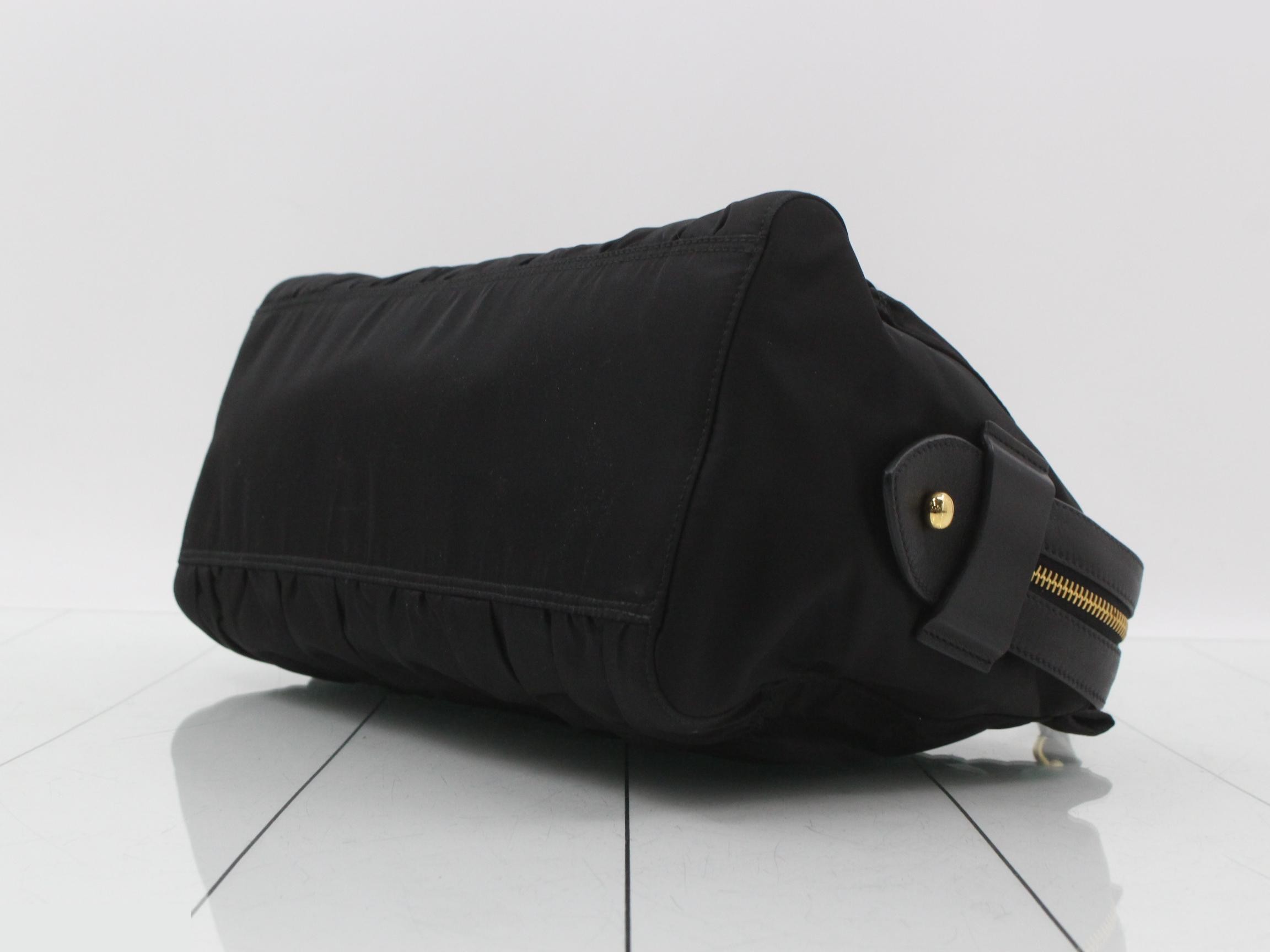 Gathered tote bag, 2-way bag, with shoulder strap. — view 6