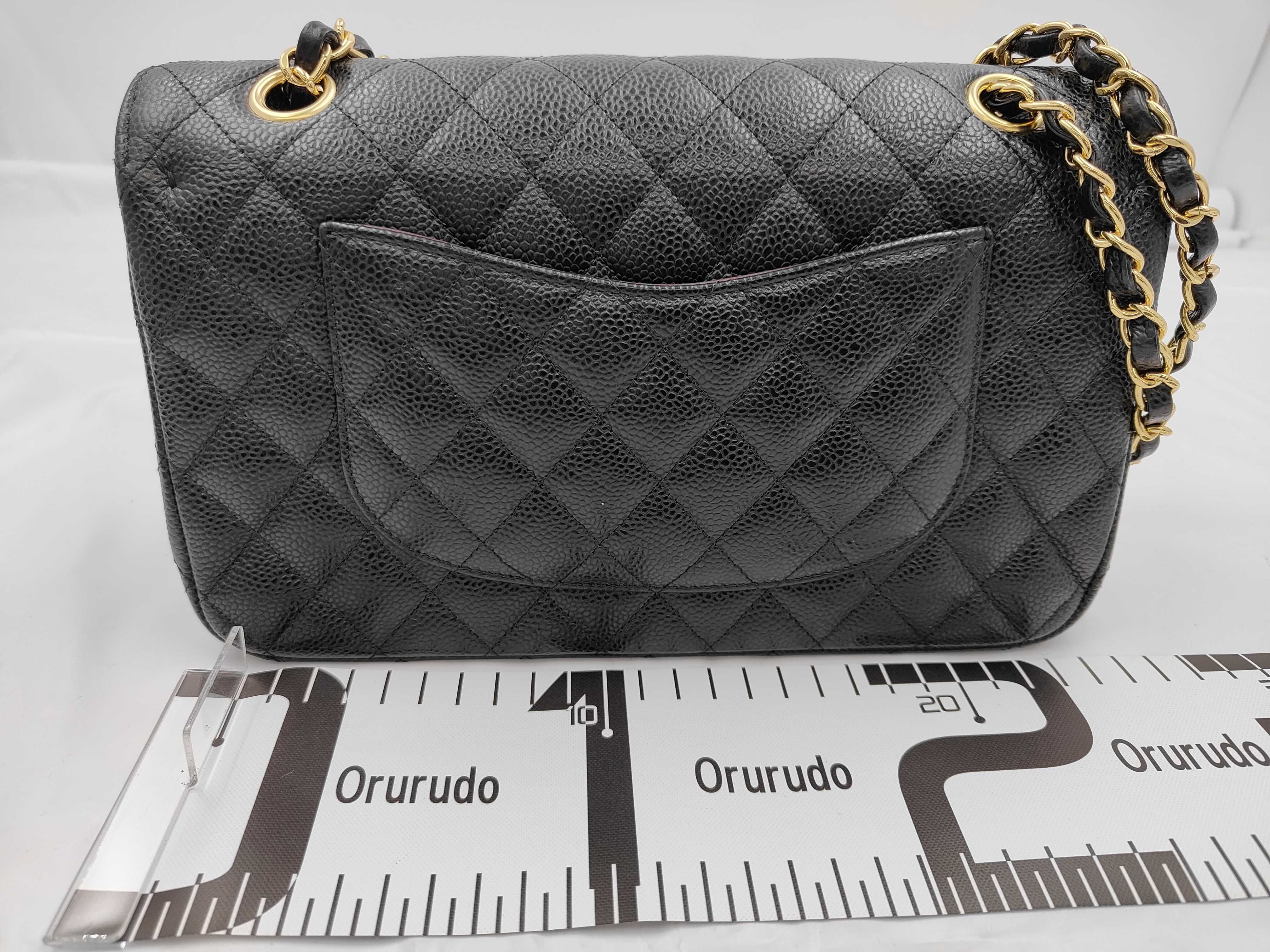 Double Flap 25cm Chain Shoulder Bag, Caviar Leather, Black, Gold Hardware, Card Holder, 26927223 — view 2