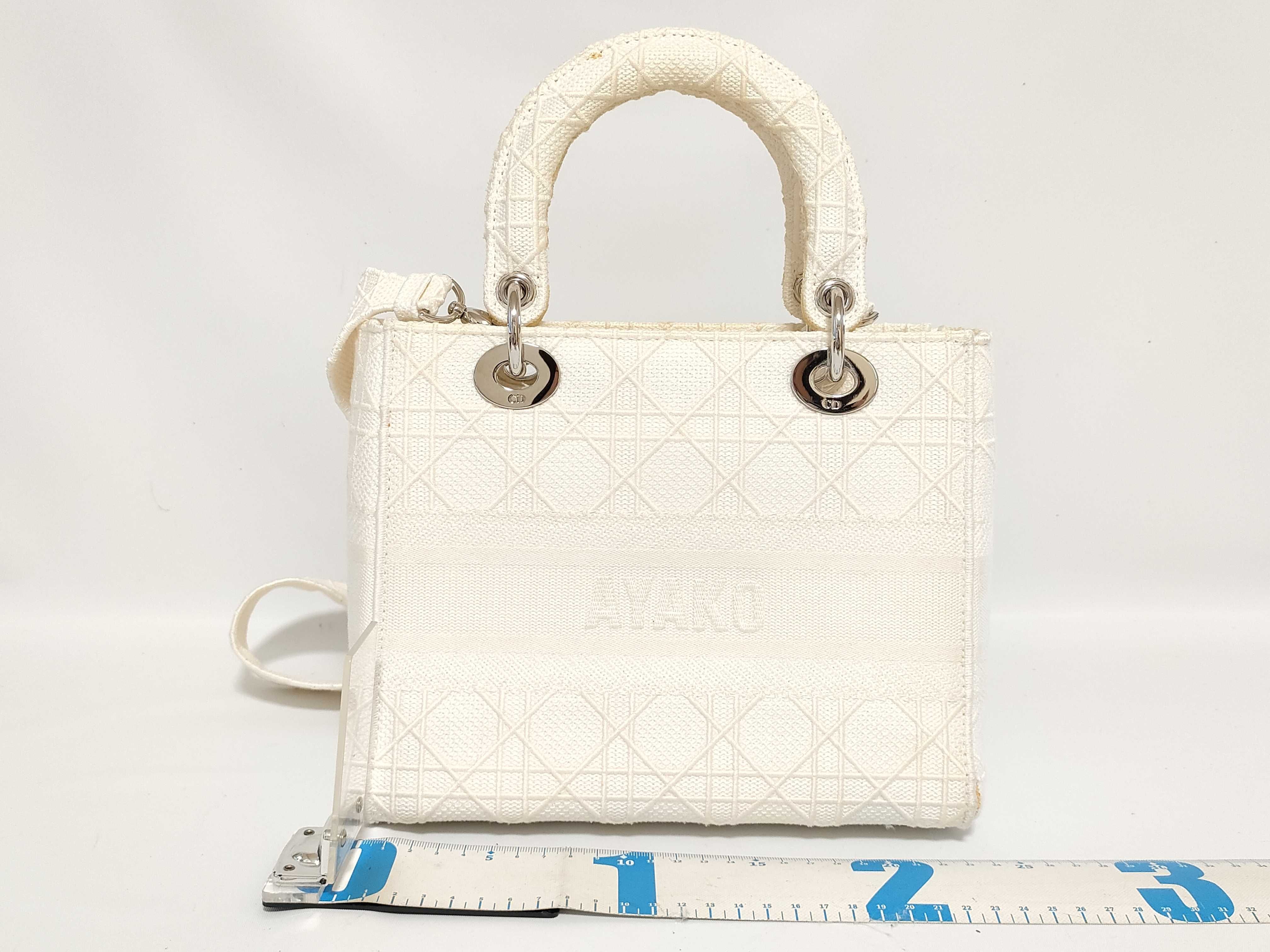 Lady Dior Lady D-Lite Canvas 2-Way Beige Handbag — view 2
