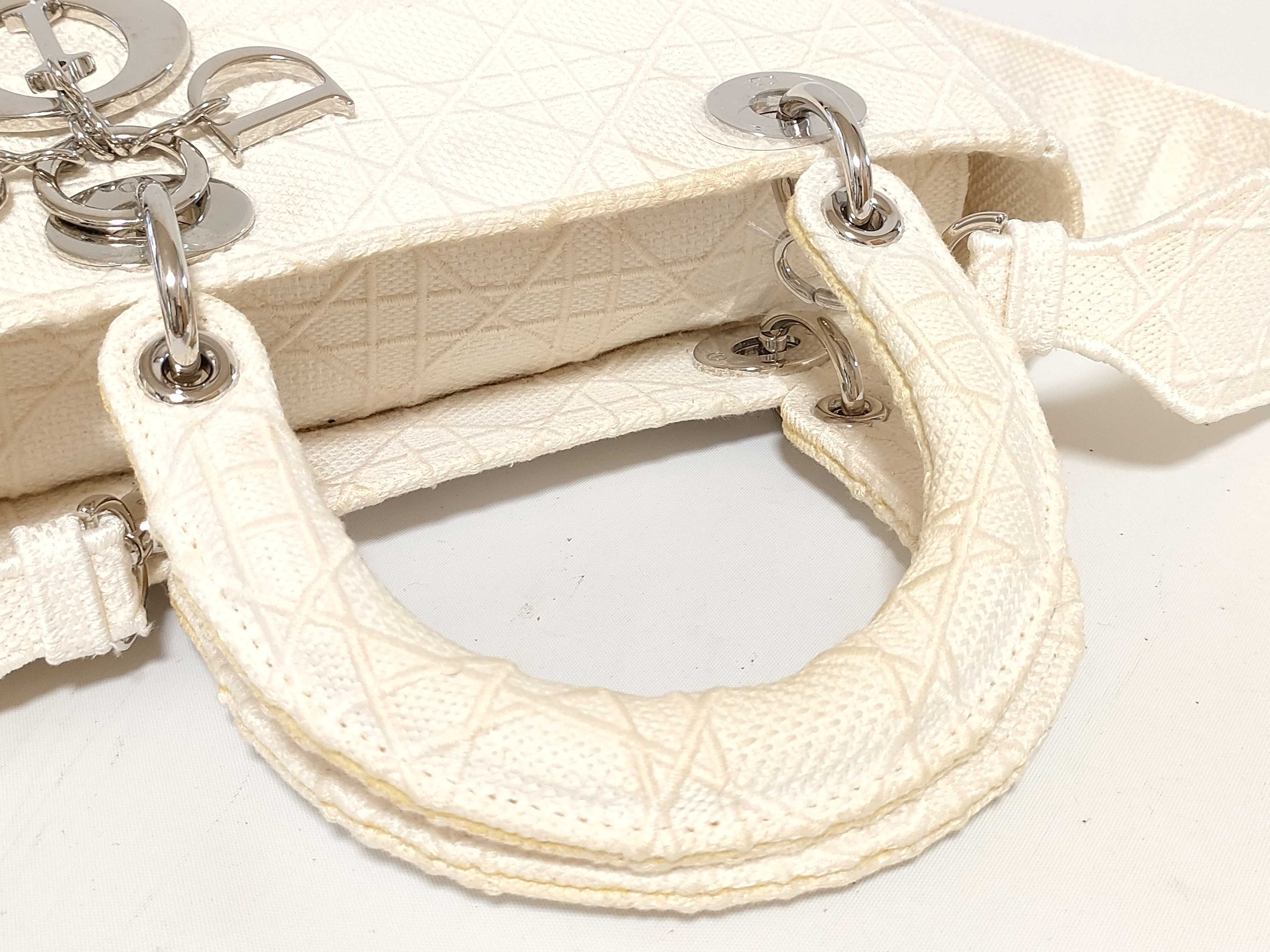Lady Dior Lady D-Lite Canvas 2-Way Beige Handbag — view 3