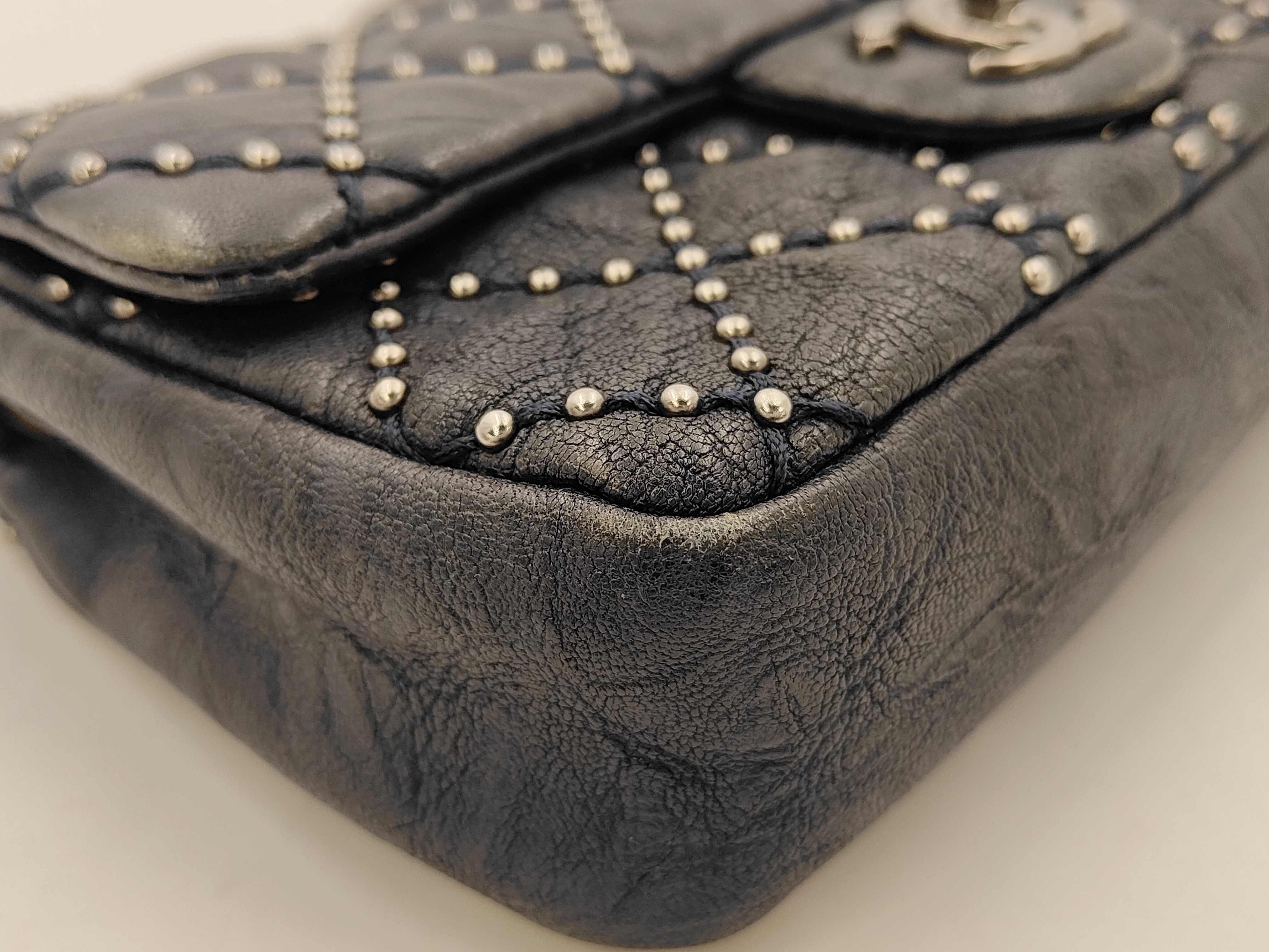 Matelassé 20 Studded Double Flap Double Chain Shoulder Bag, Black with Gunmetal Hardware, with original seal, serial number 19 series. — view 13