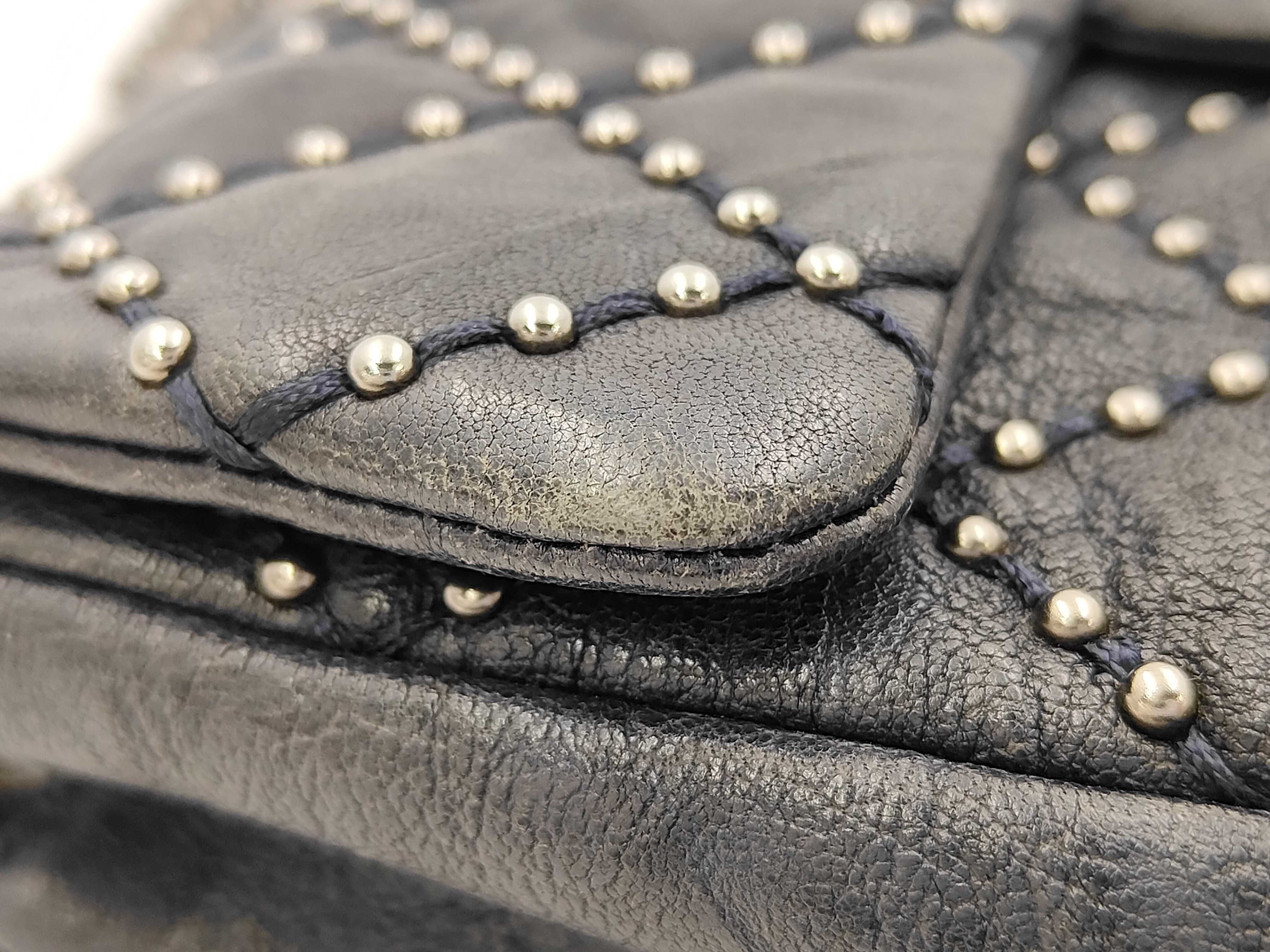 Matelassé 20 Studded Double Flap Double Chain Shoulder Bag, Black with Gunmetal Hardware, with original seal, serial number 19 series. — view 14