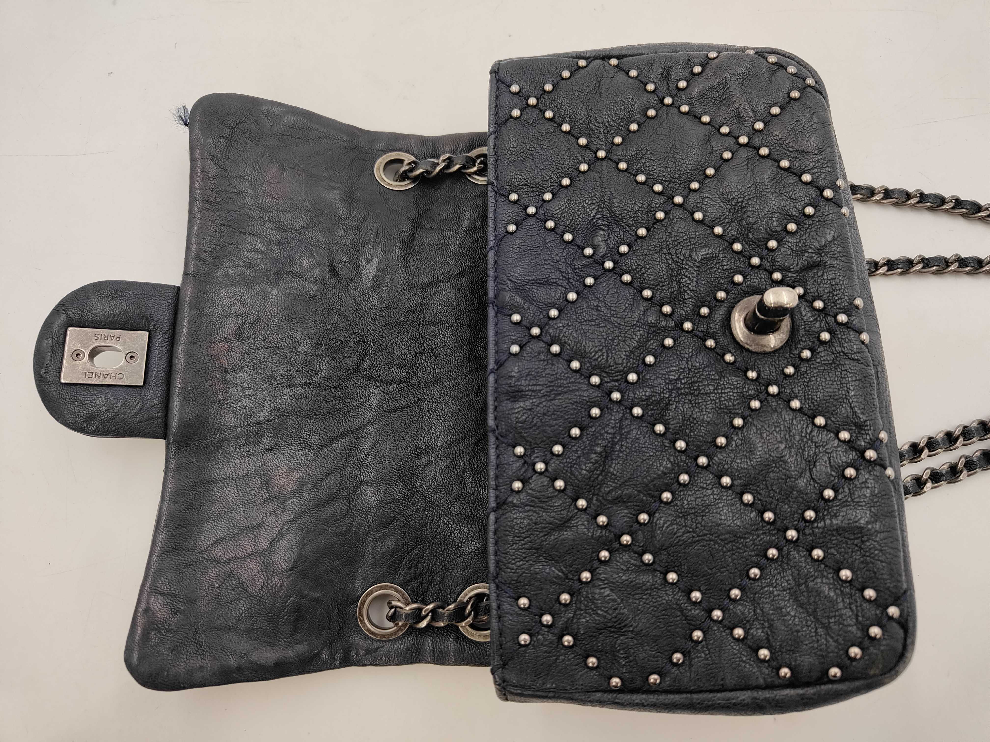 Matelassé 20 Studded Double Flap Double Chain Shoulder Bag, Black with Gunmetal Hardware, with original seal, serial number 19 series. — view 5