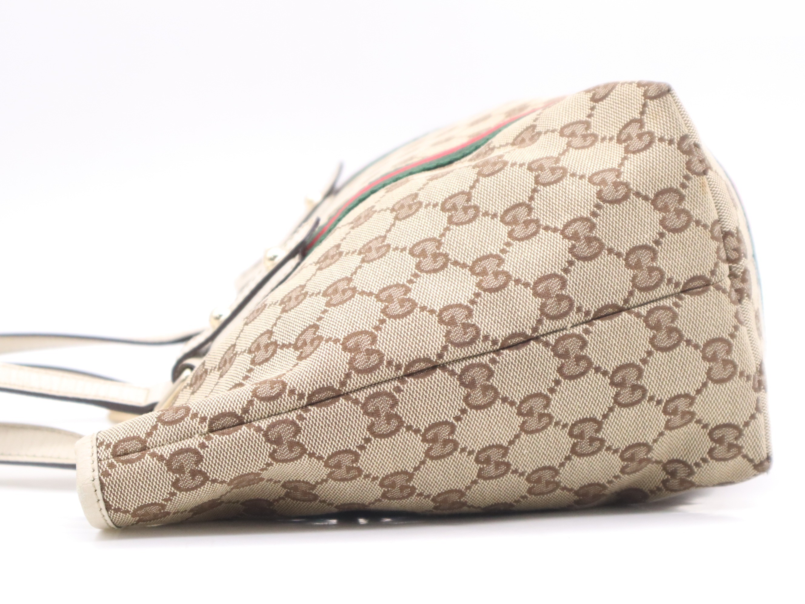 GG Canvas Sherry Line Tote Bag - Beige/White — view 3